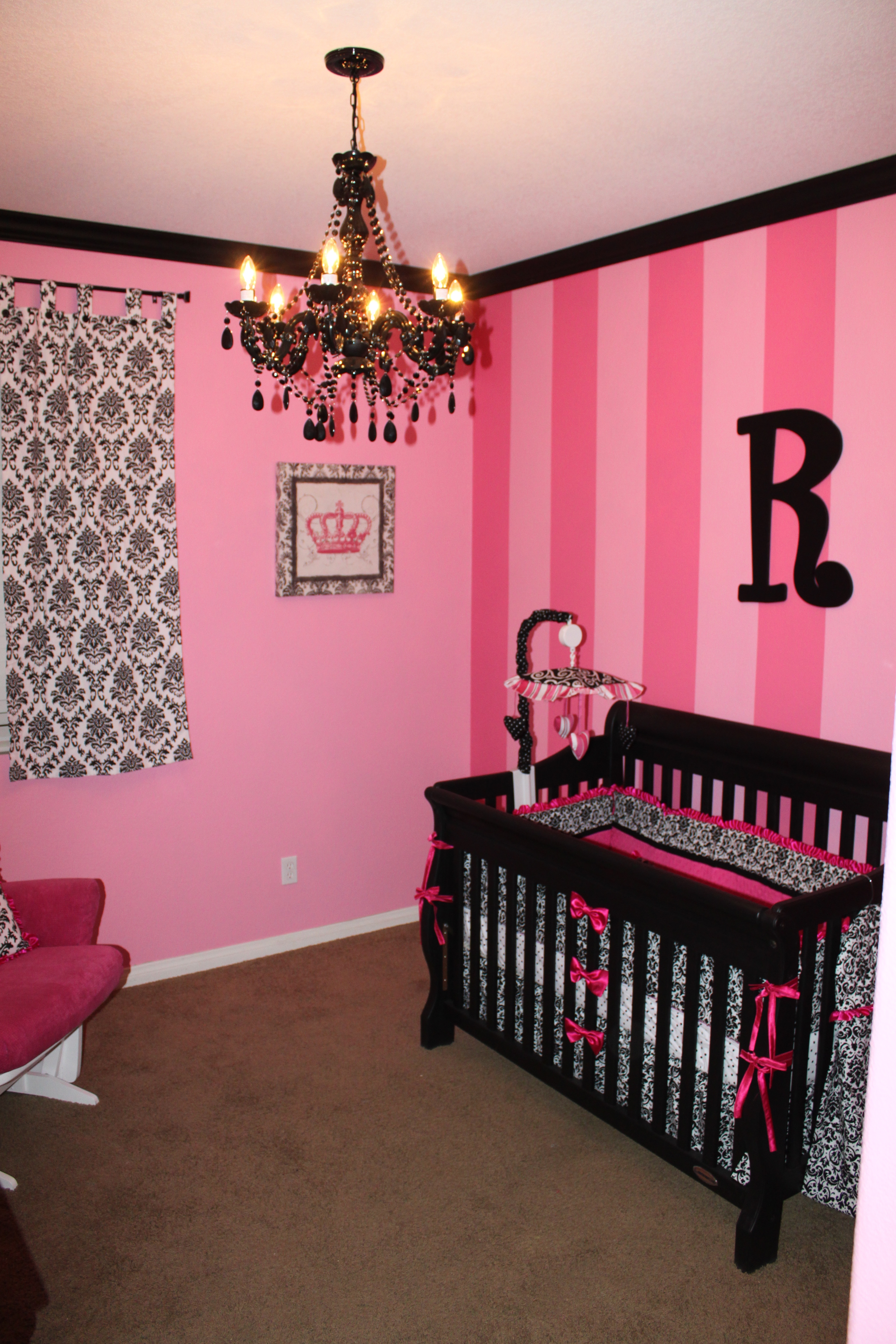 Reese s Hot Pink  Black  Damask Nursery  Project Nursery 