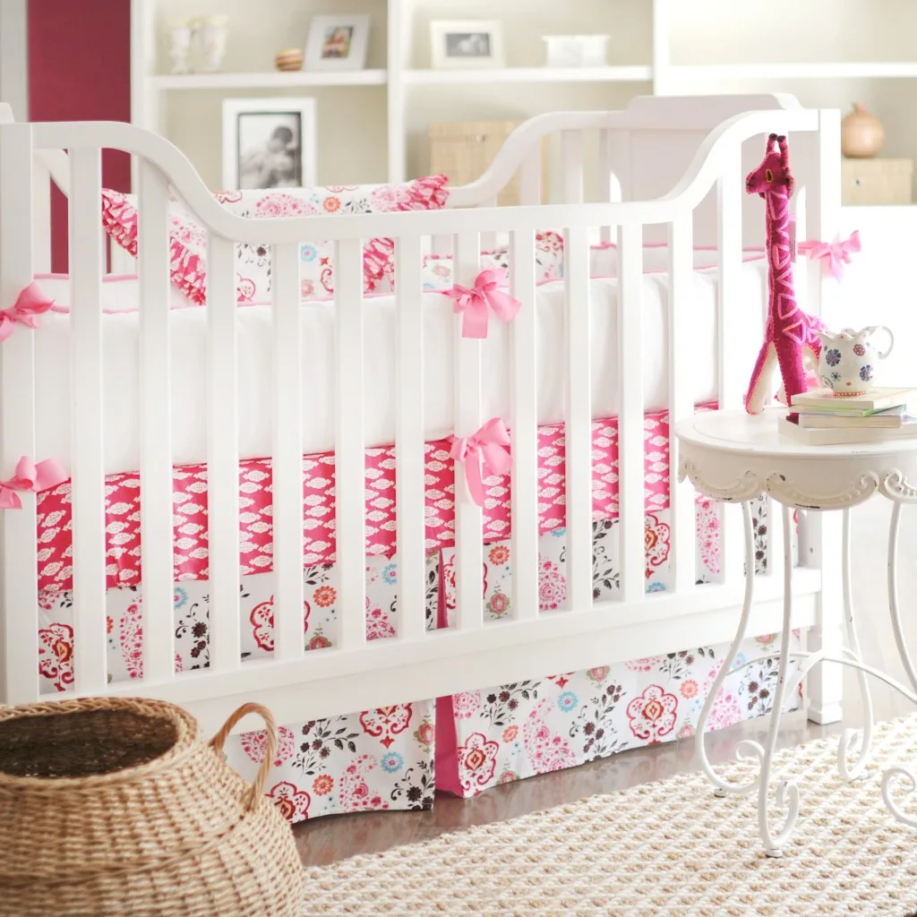 New Arrivals Pink Crib Set