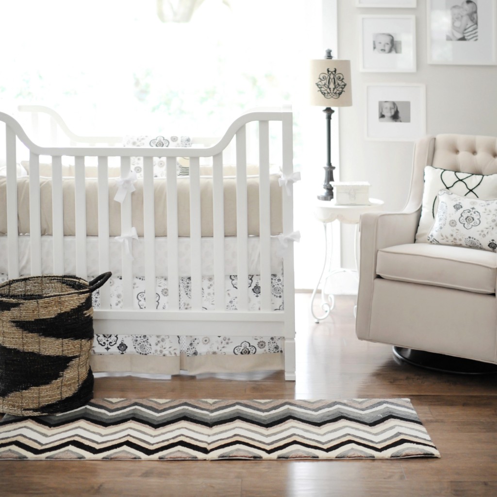 New Arrivals Taupe Crib Set