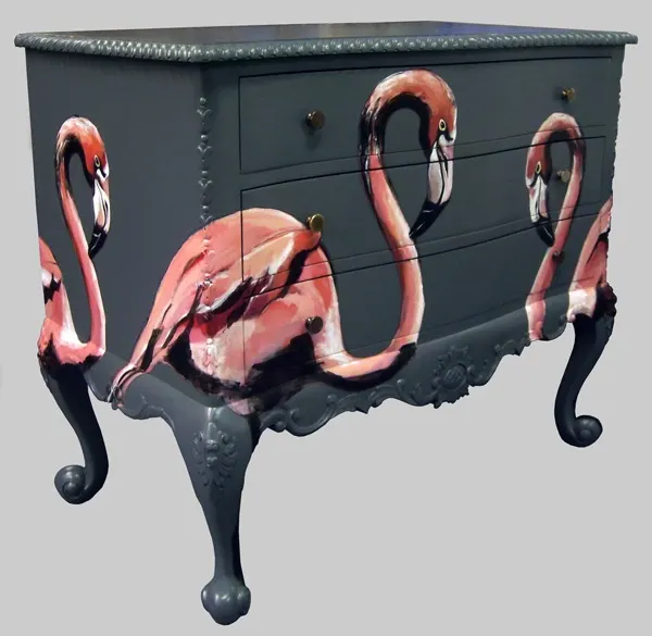gray flamingo dresser