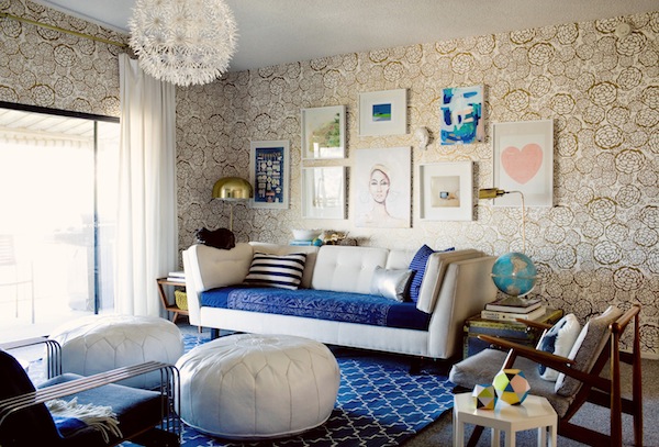 Blue and Gold living room