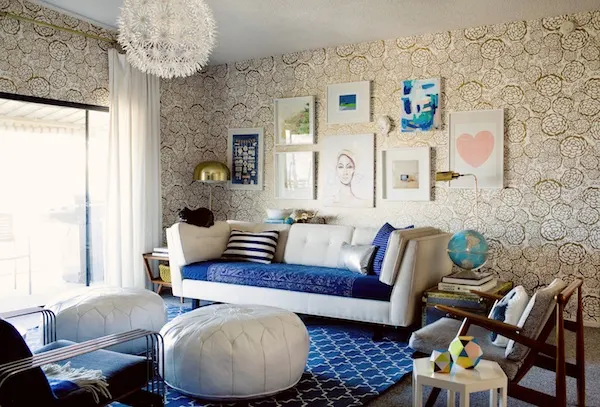 Blue and Gold living room