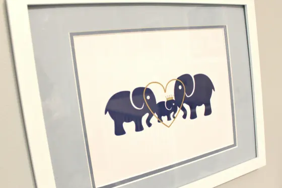 Elephant Artwork in Elephant Theme Nursery