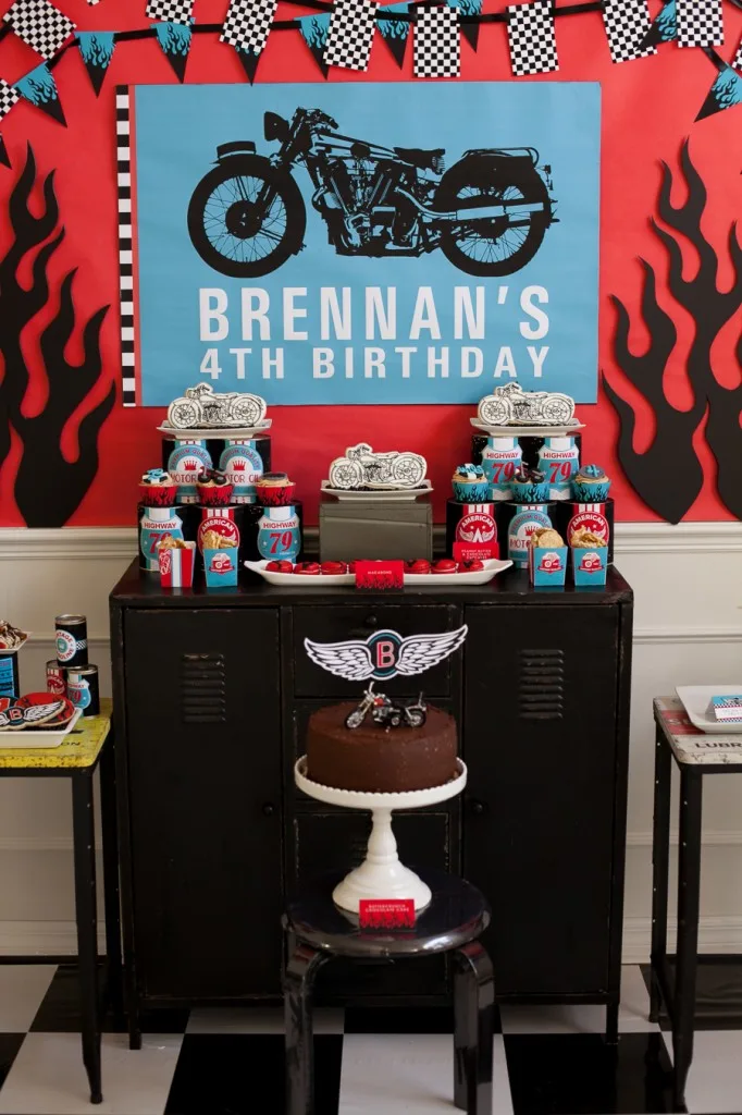 Motorcyle Birthday Party - Dessert Table
