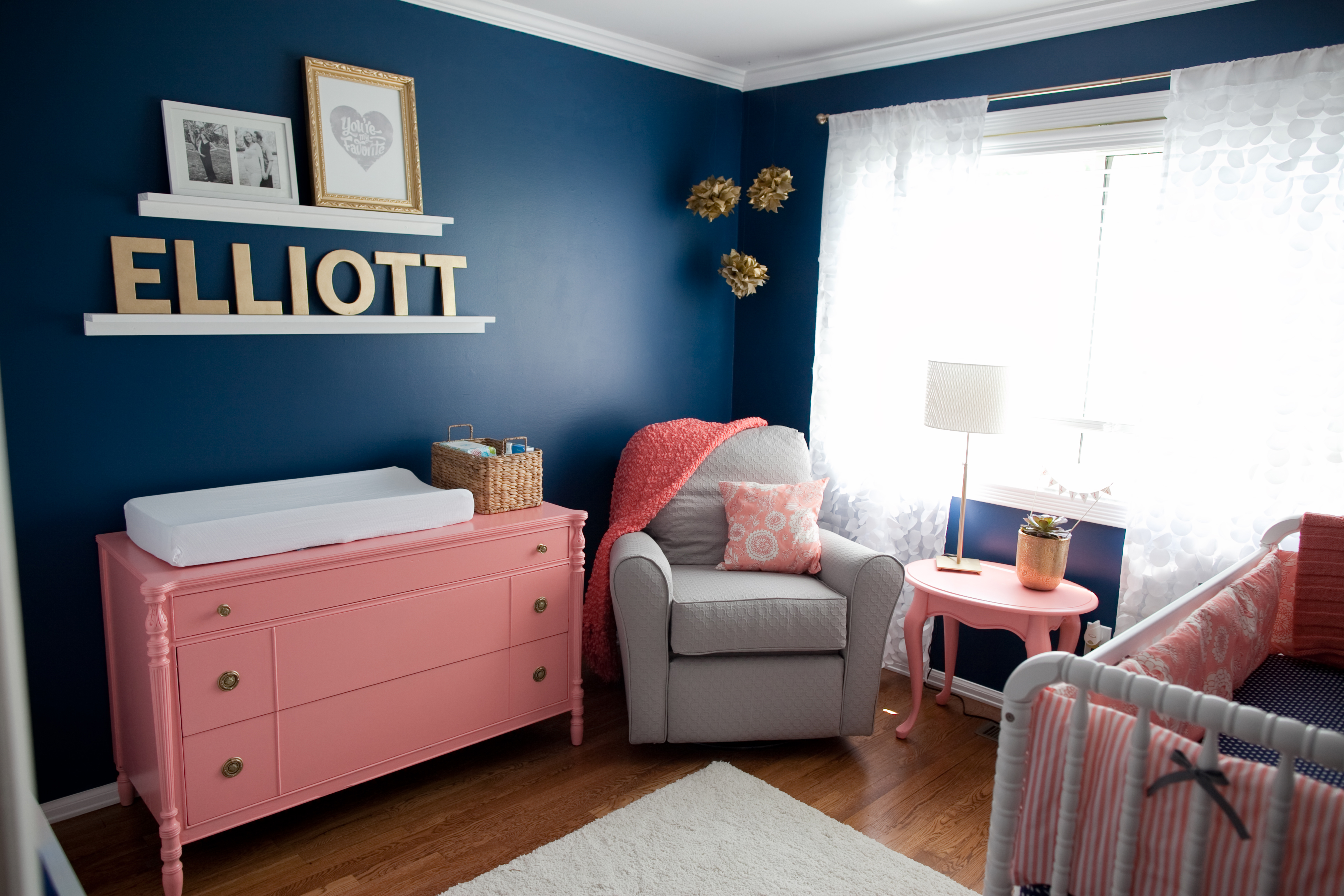 Elliott's Cobalt, Coral, Gold and Gray Nursery! Project Nursery