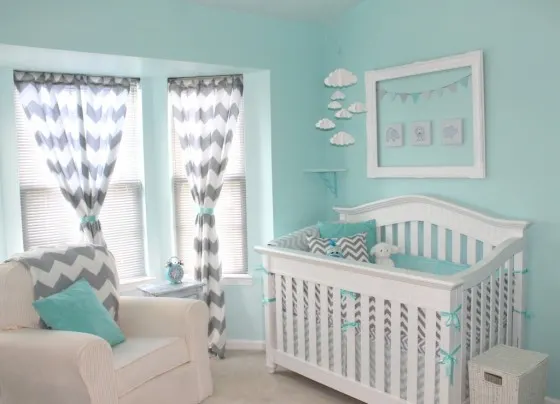 Aqua and Chevron Nursery