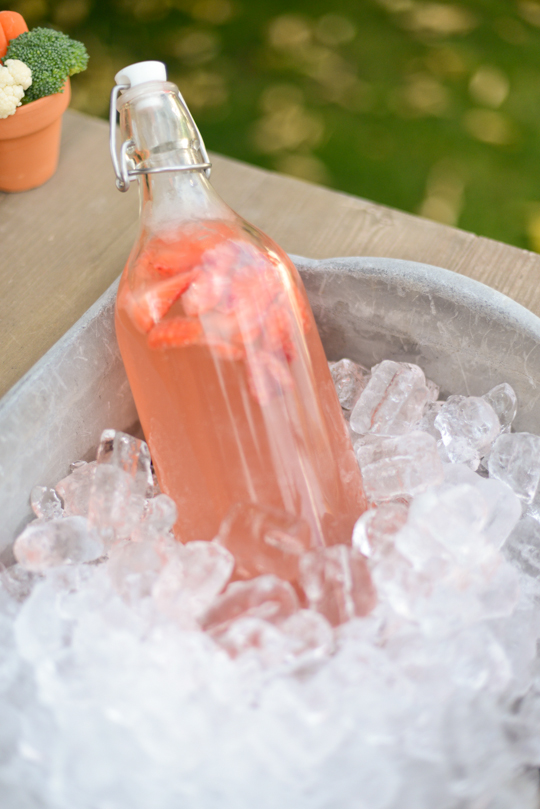 Pink Lemonade with Strawberries for Mother's Day Tea and Brunch