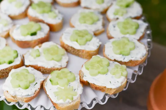 Open Faced Cucumber Sandwiches for Mother's Day Tea and Brunch