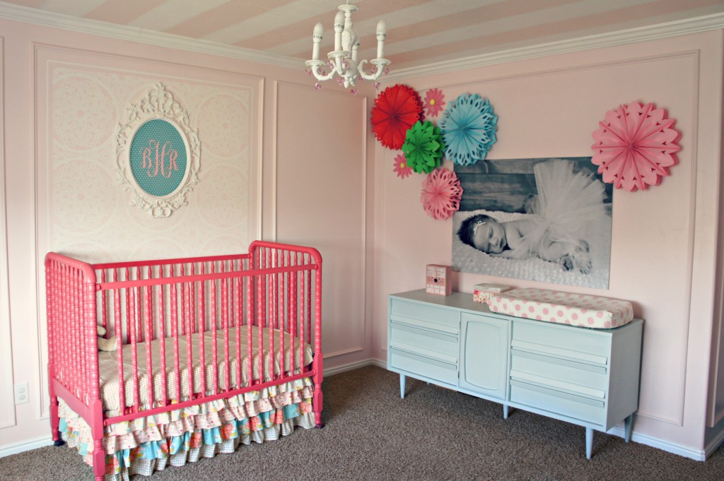 blue and pink girl bedroom