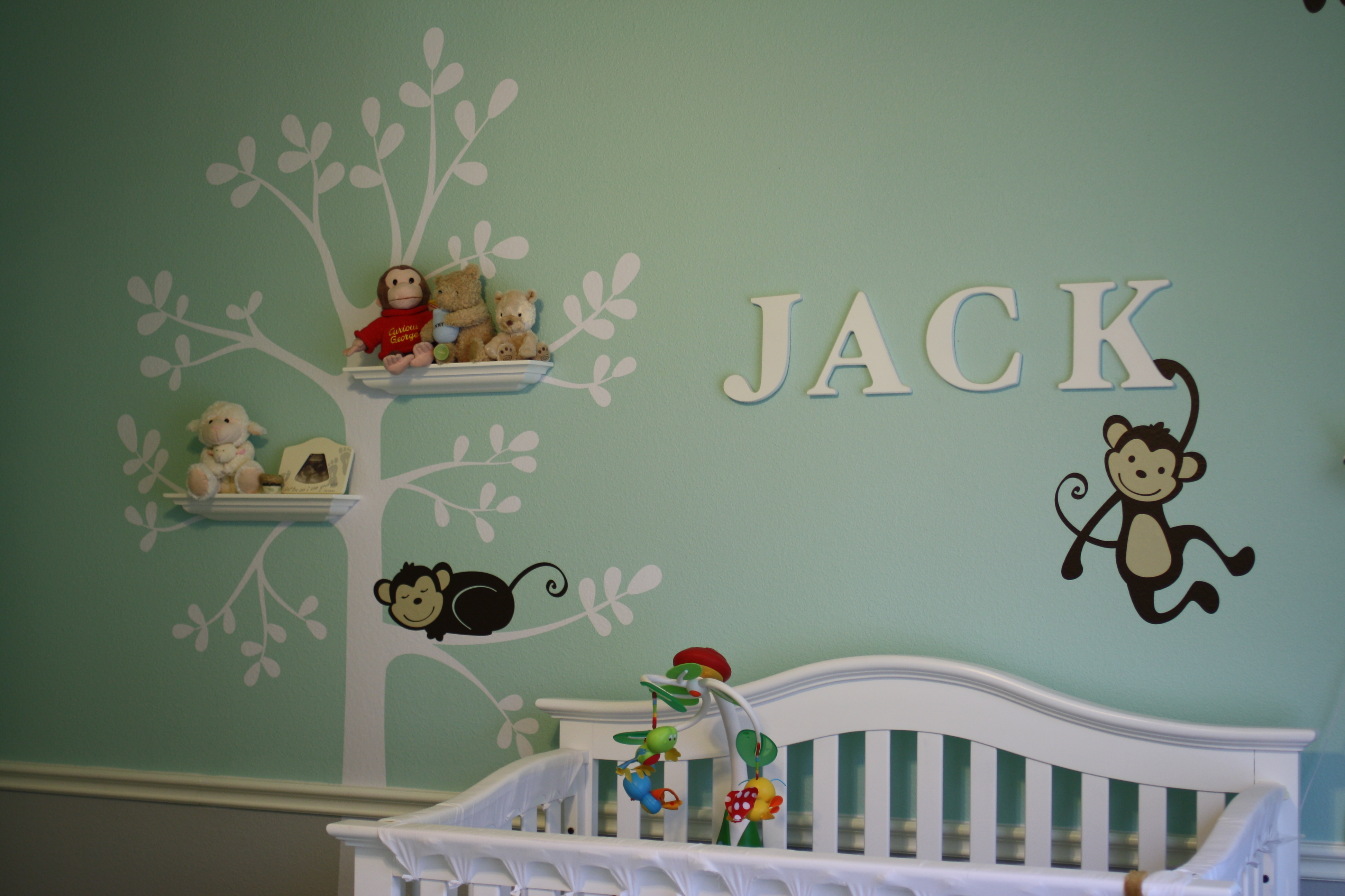 Neutral Aqua and Grey Nursery 4