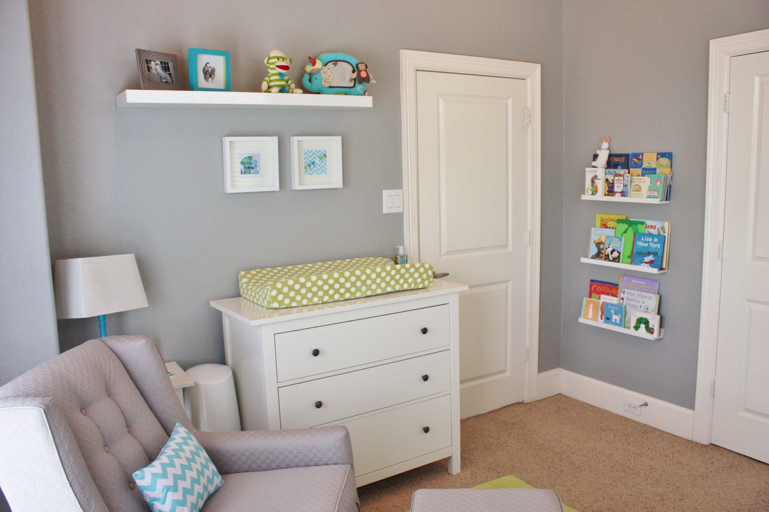 Yellow, Gray and Aqua Nursery