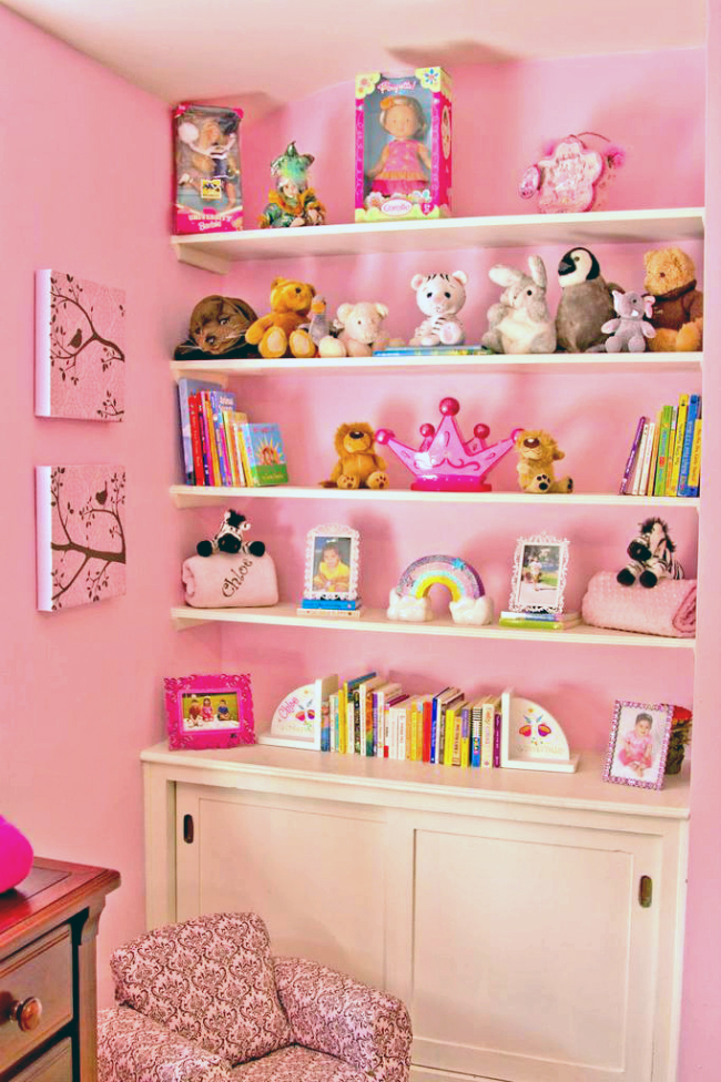 little girl room shelves