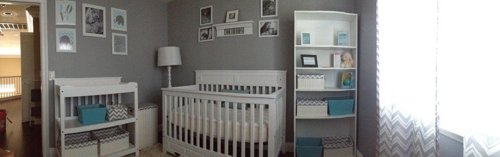 white crib boy nursery