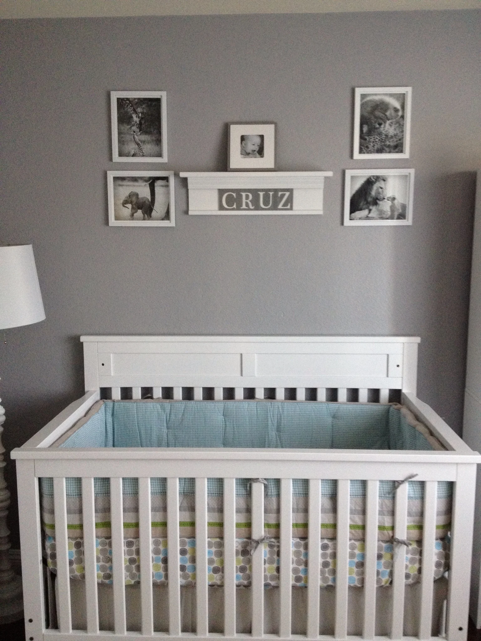 Gray and White Nursery Boy Nursery White Crib