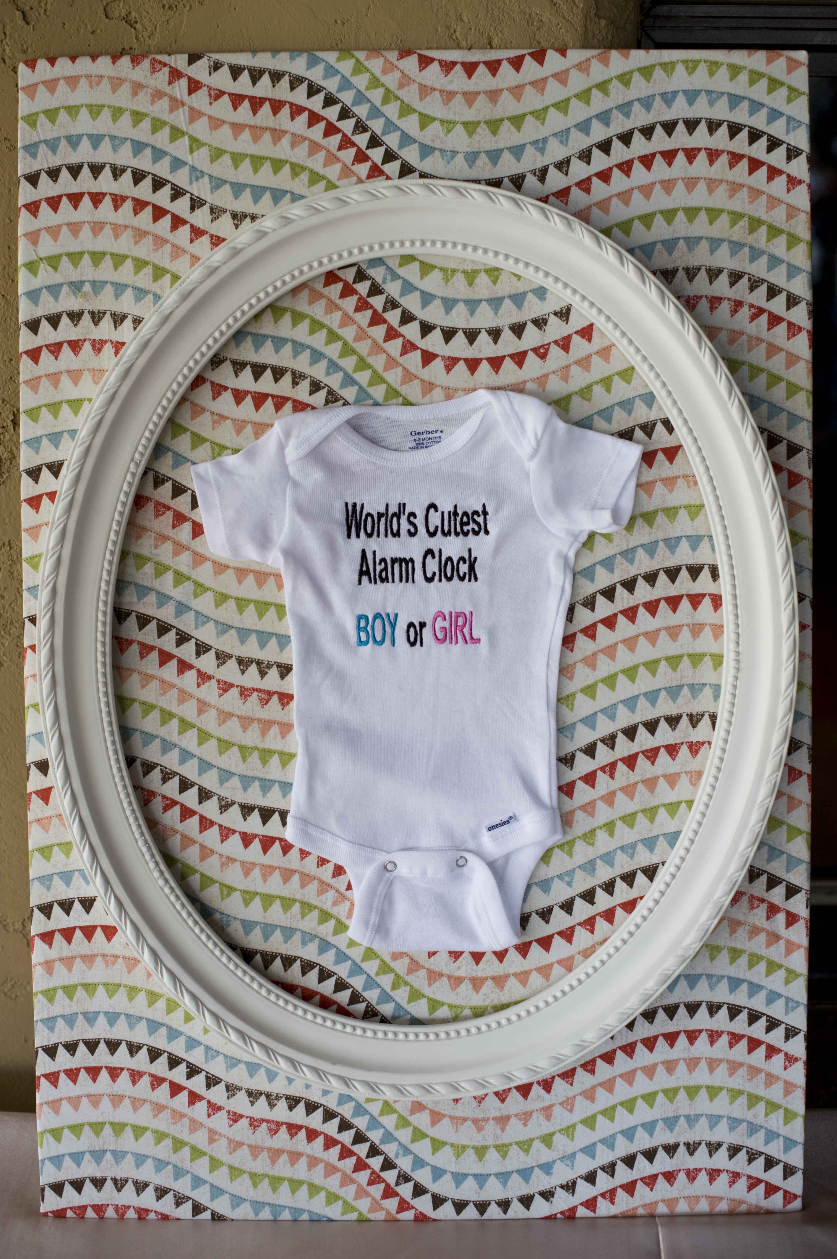 Clock Themed Baby Shower Onesie