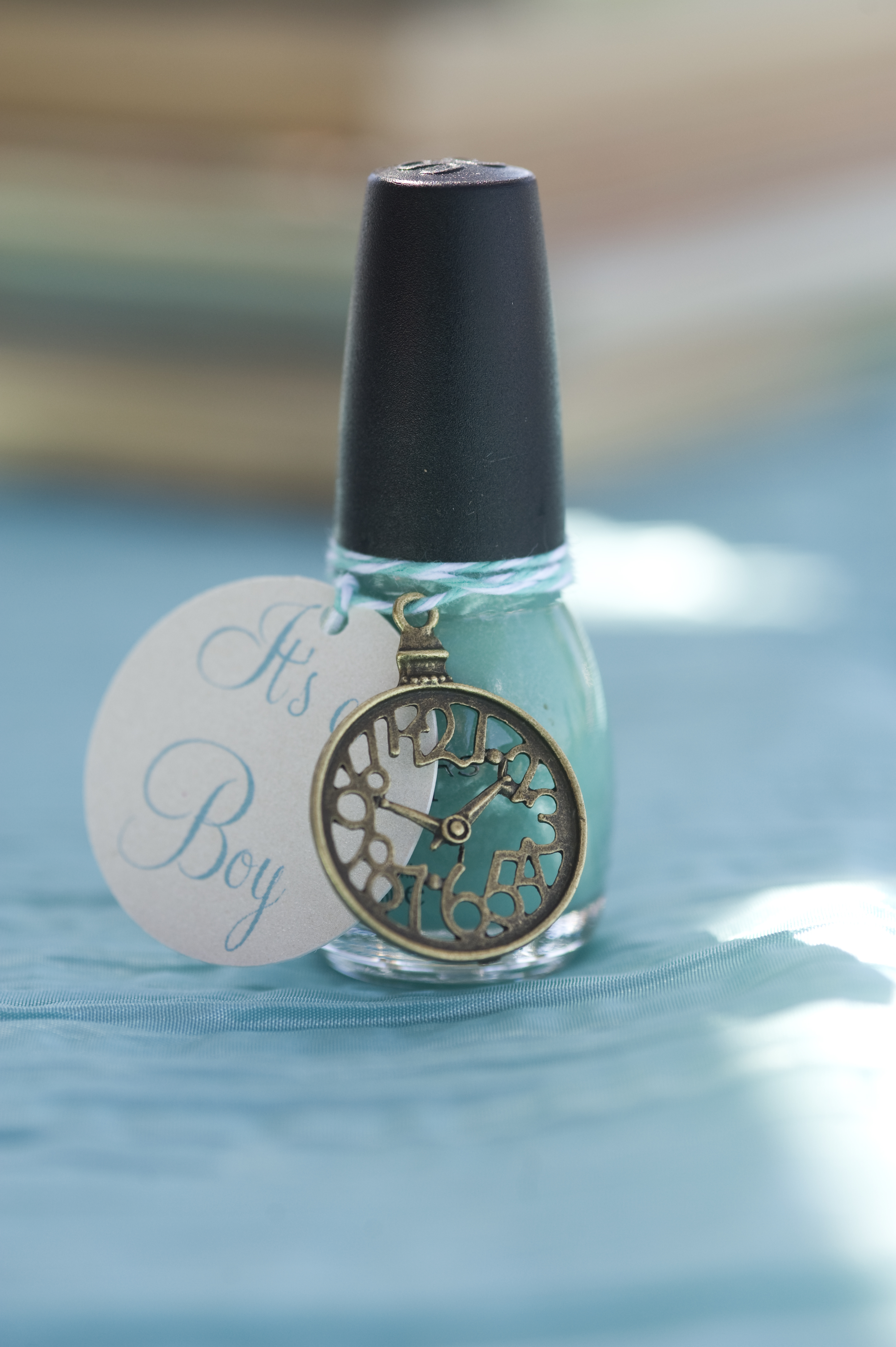 Clock Themed Baby Shower Nailpolish with Charm