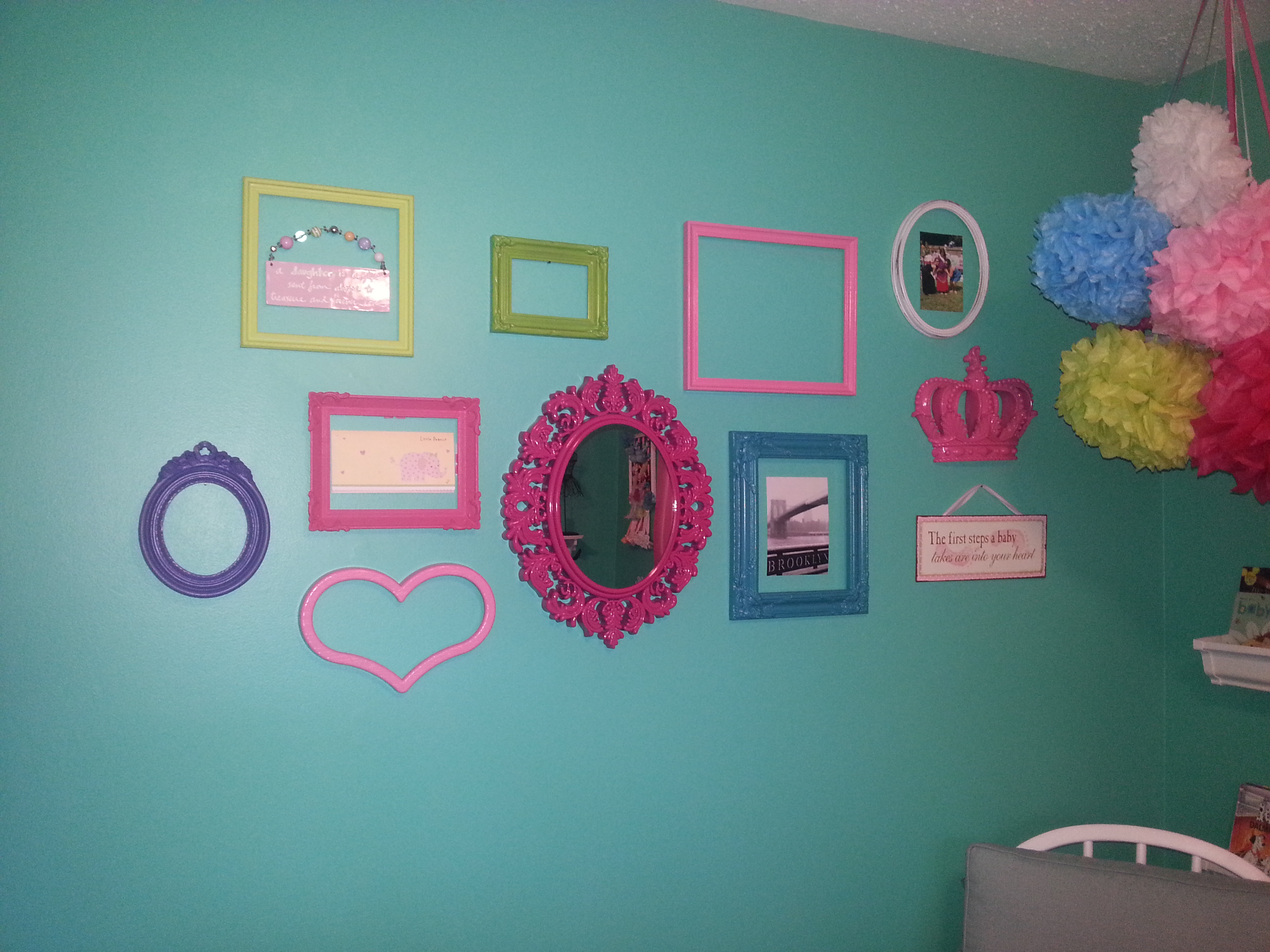 Pink and Blue Girl Nursery Gallery Wall