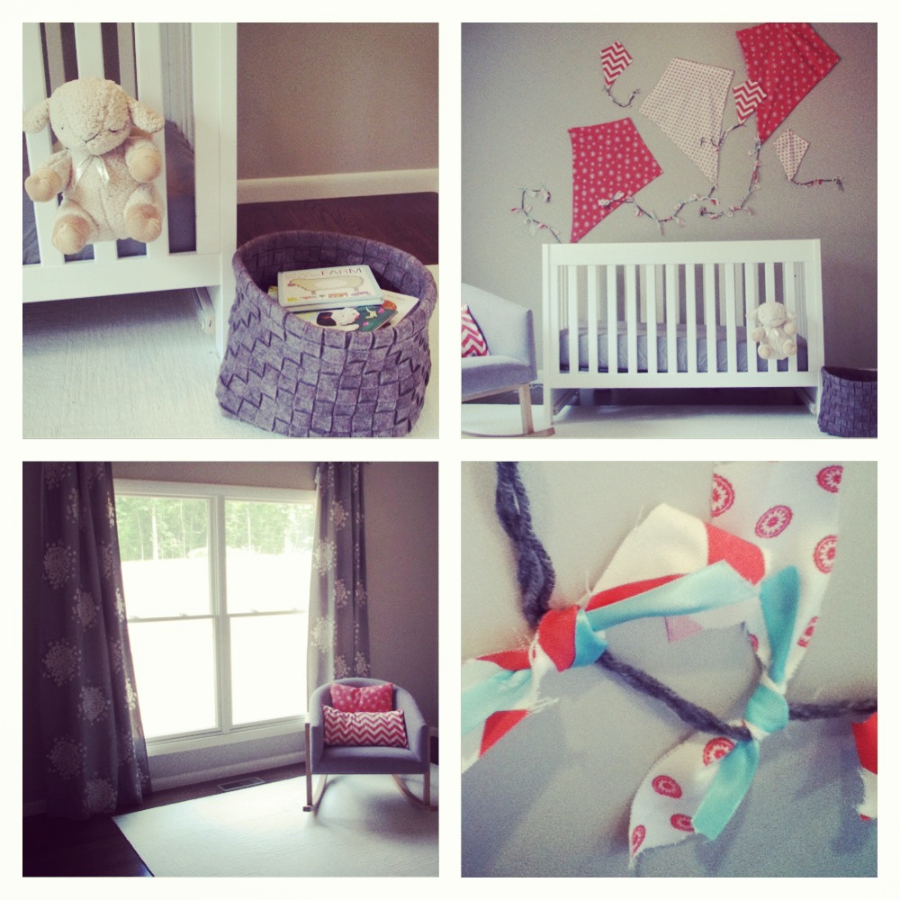 Kite Themed Gray Girl Nursery Photos of Room