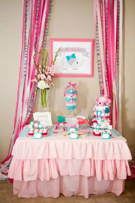 Turquoise and hot sale pink baby shower