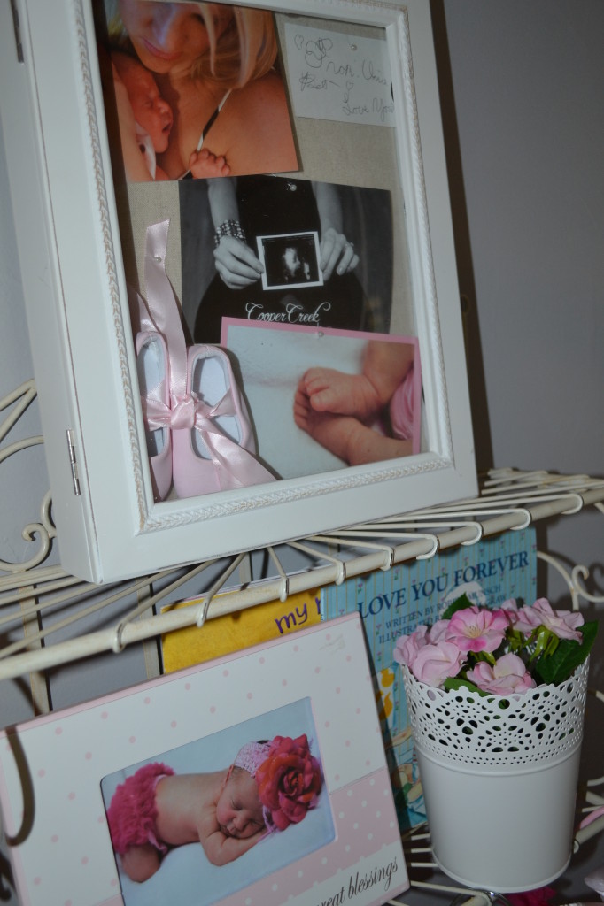 Gray and Light Pink Girl Nursery Bookshelf