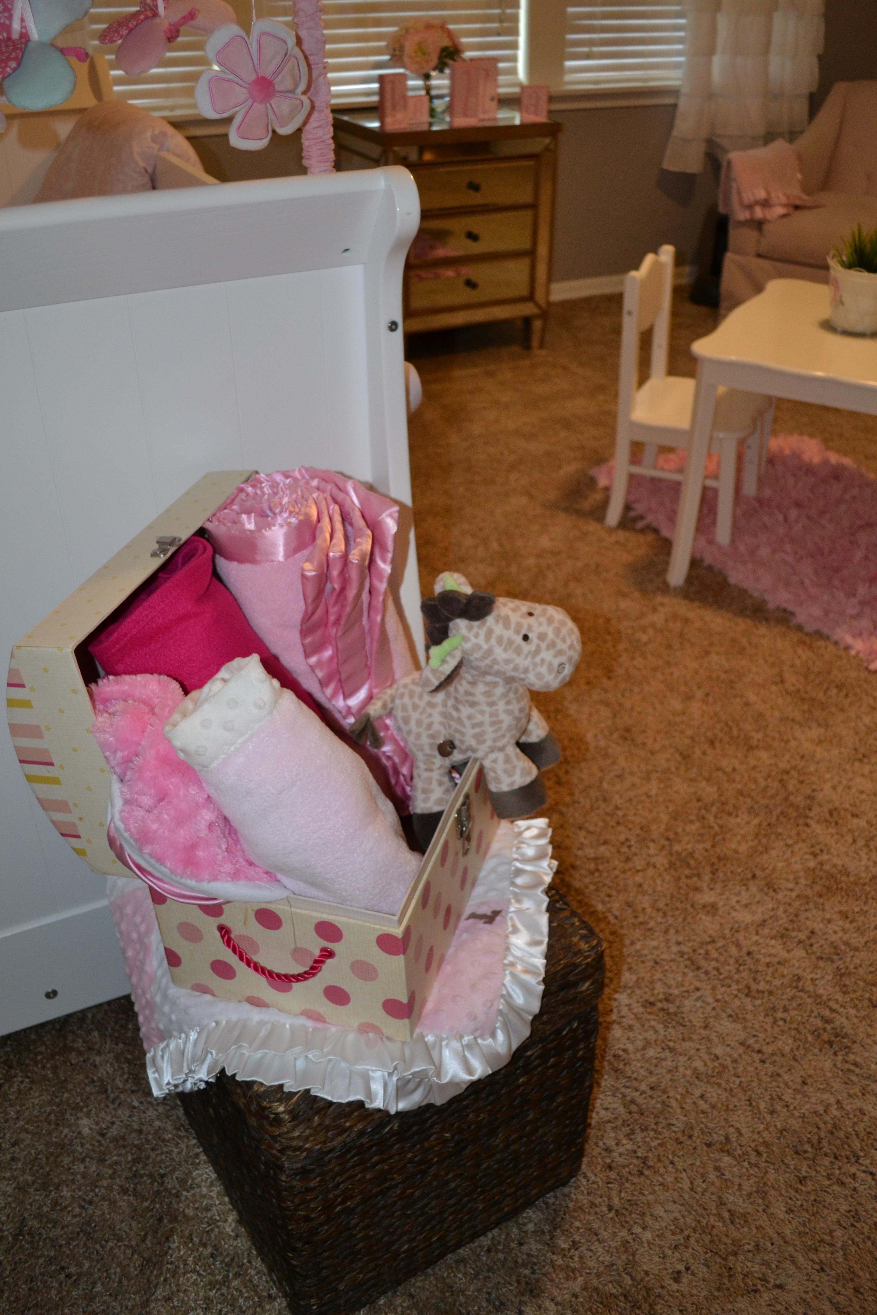 Gray and Light Pink Girl Nursery Blankets