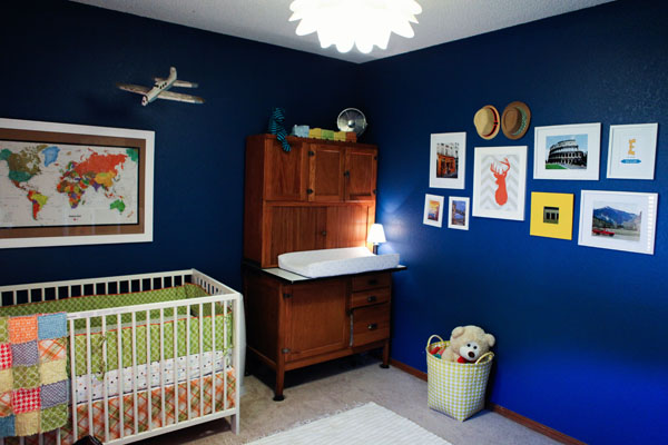 Vintage Blue Nursery Crib and Changer