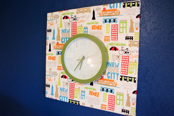 Vintage Blue Nursery Retro Wall Clock