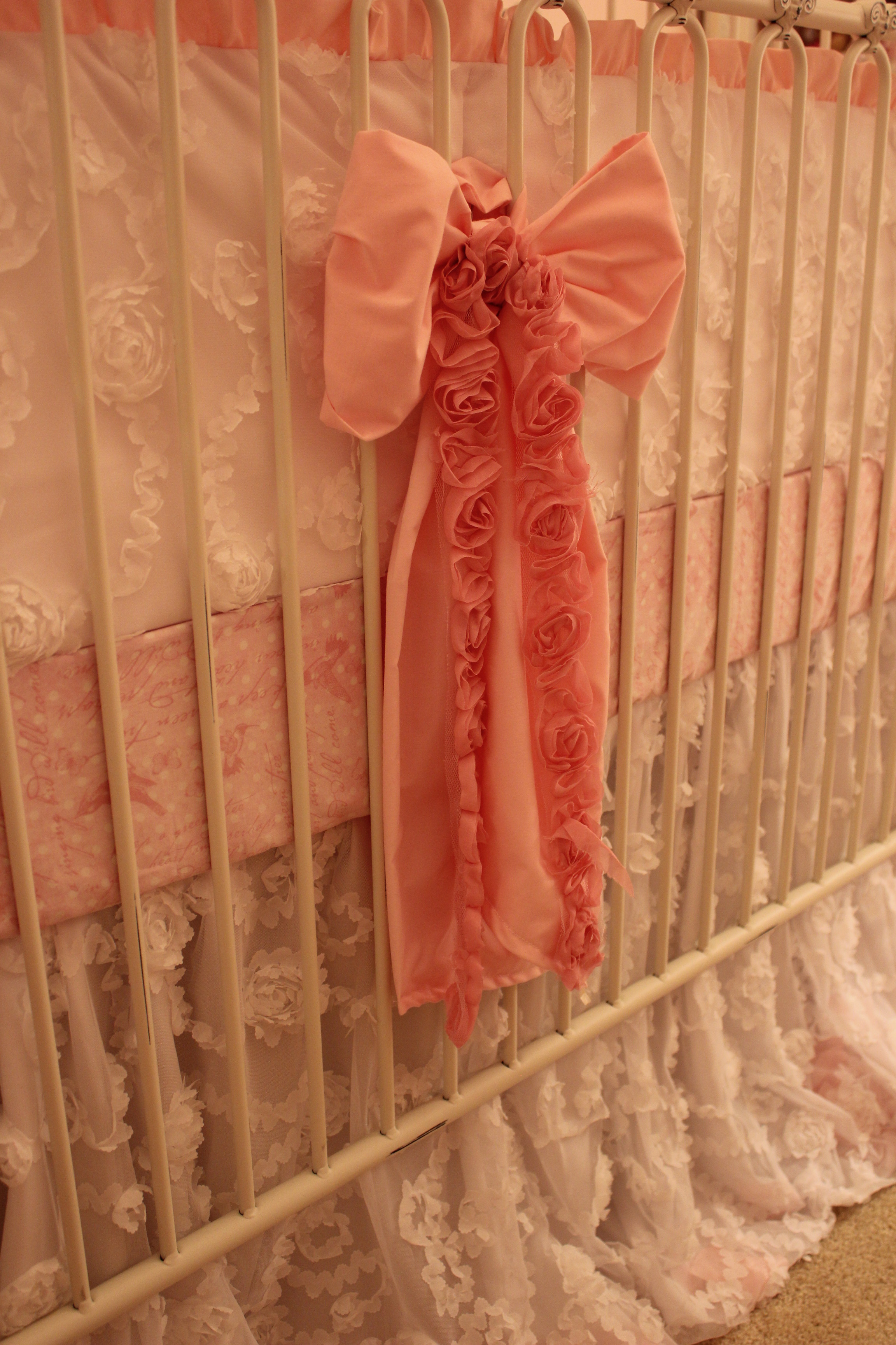 Vintage Glam Girl Nursery Pink Bow Angle