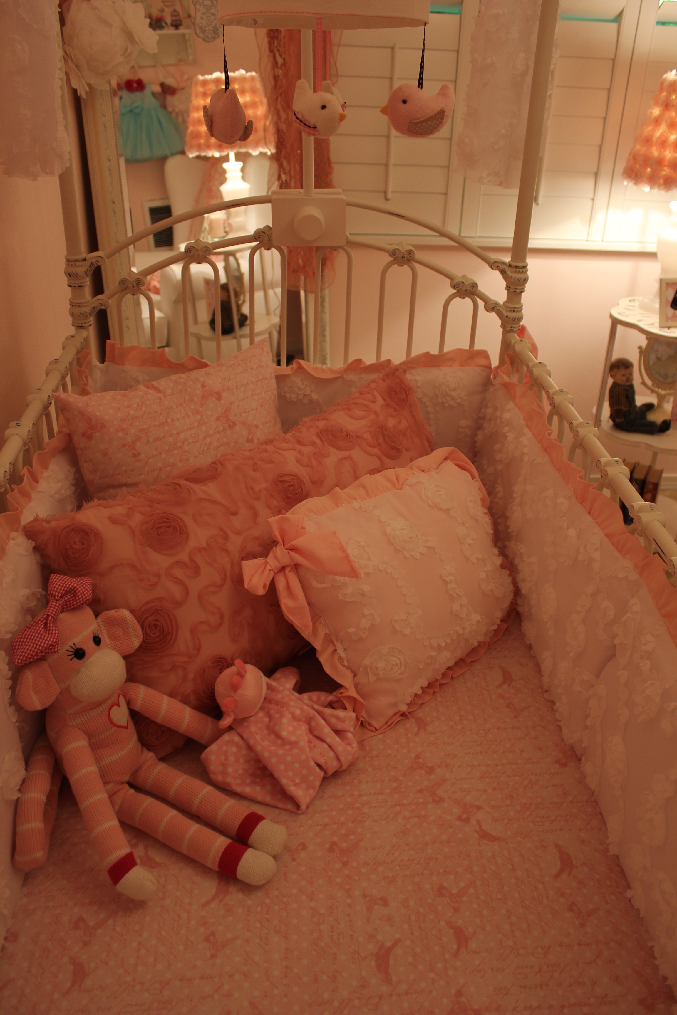 Vintage Glam Girl Nursery Crib Pillows