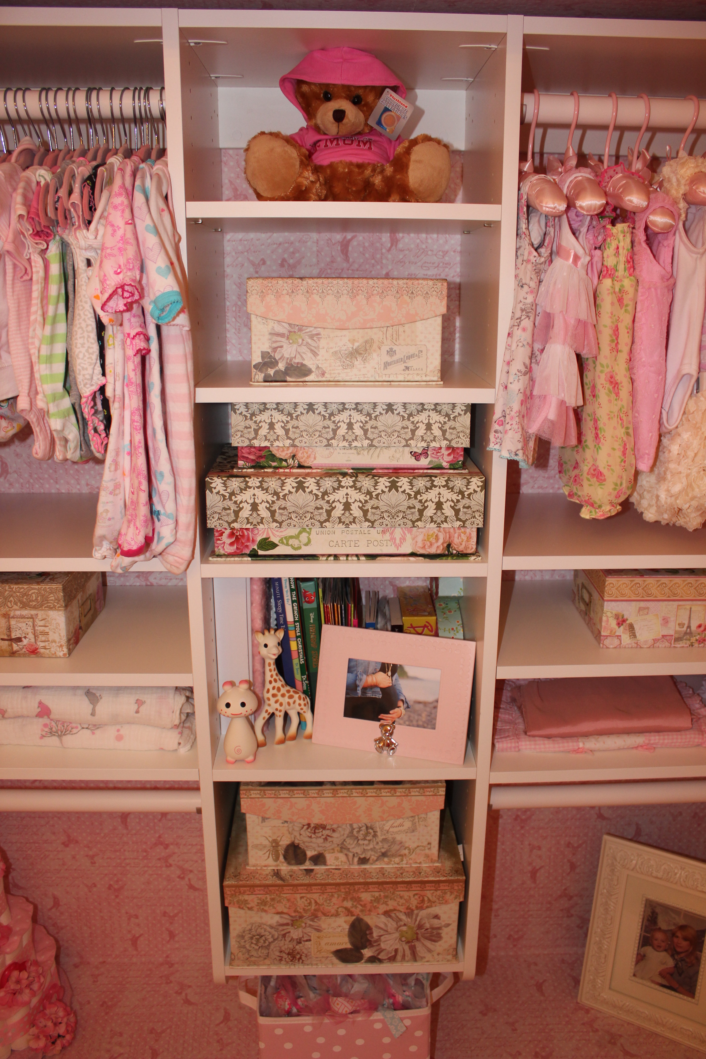 Vintage Glam Girl Nursery Closet Angle