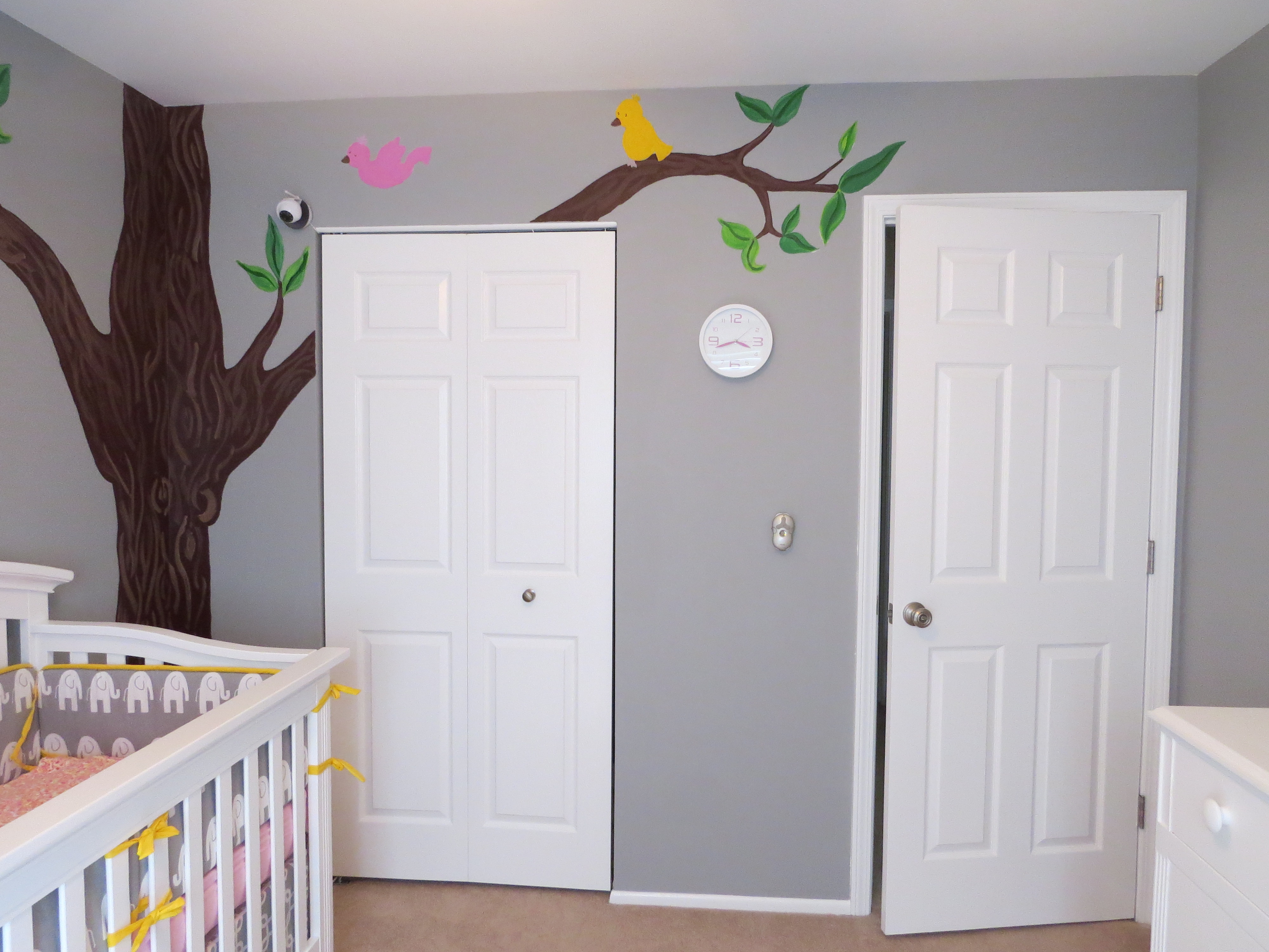 Girl Gray and Pink Animal Nursery Entry