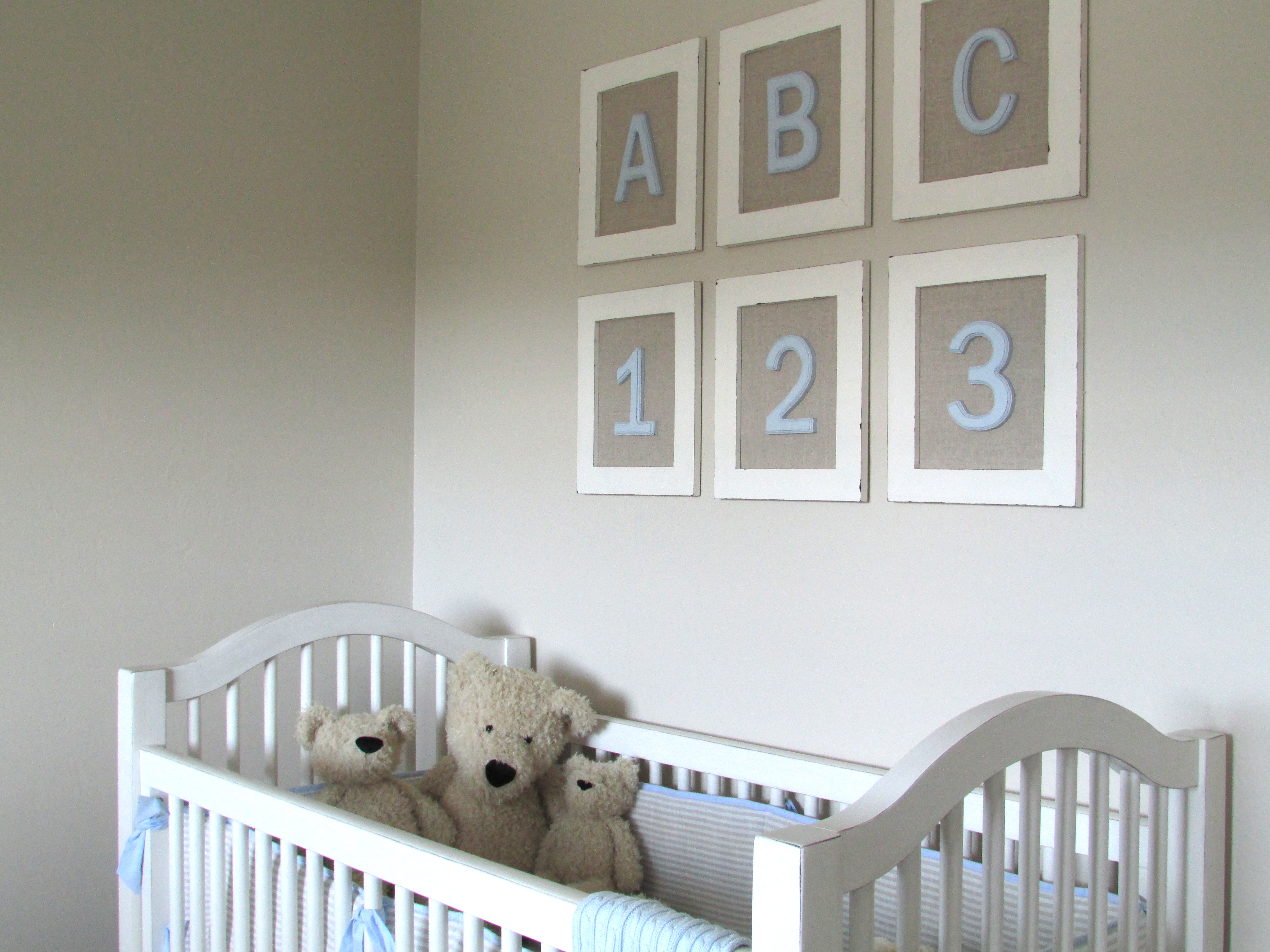 Gray Baby Boy Nursery Wall Art