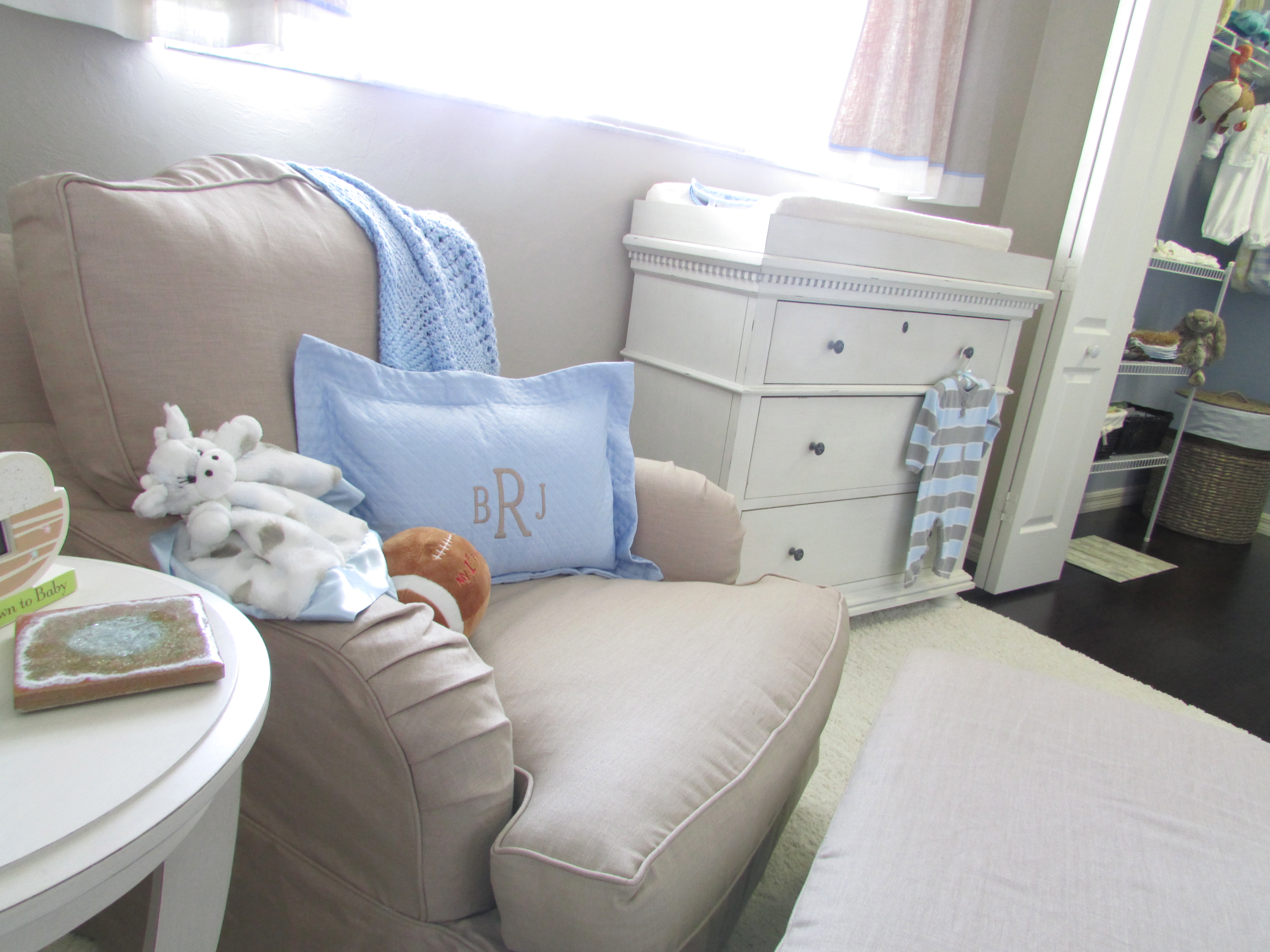 Gray Baby Boy Nursery Light Blue Accents