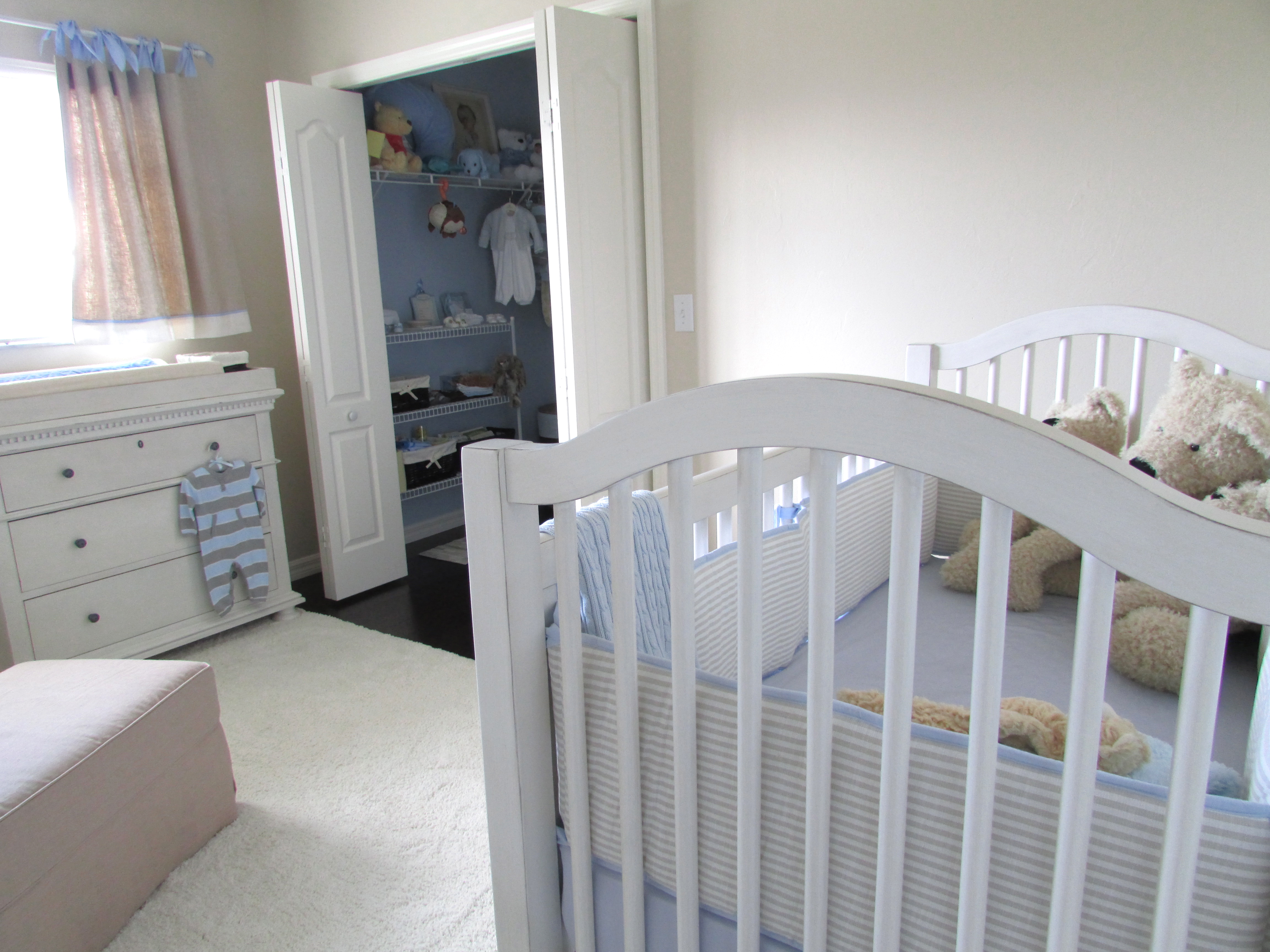 Gray Baby Boy Nursery Crib View