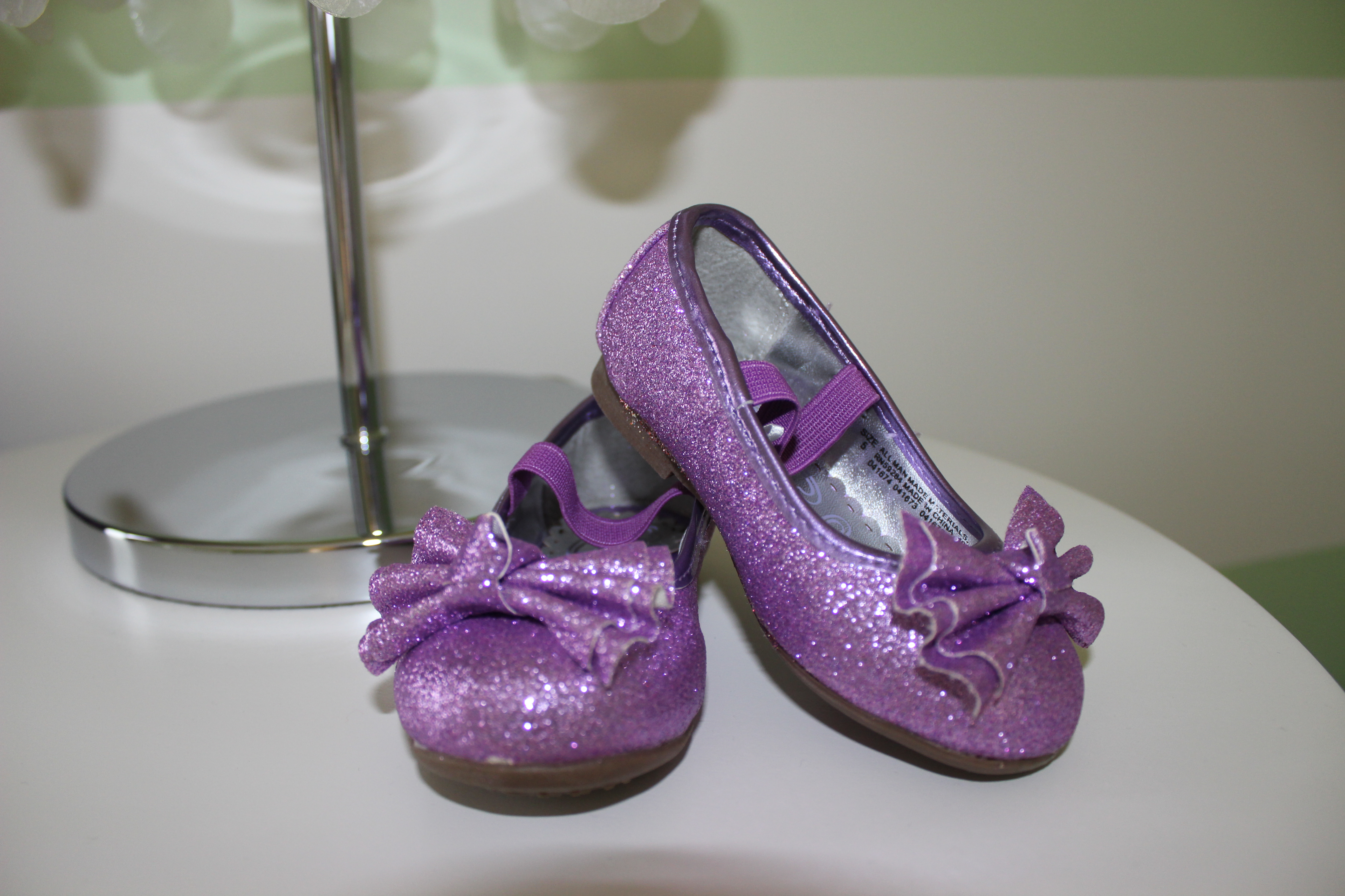 Green and Purple Girl Nursery Sparkly Shoes
