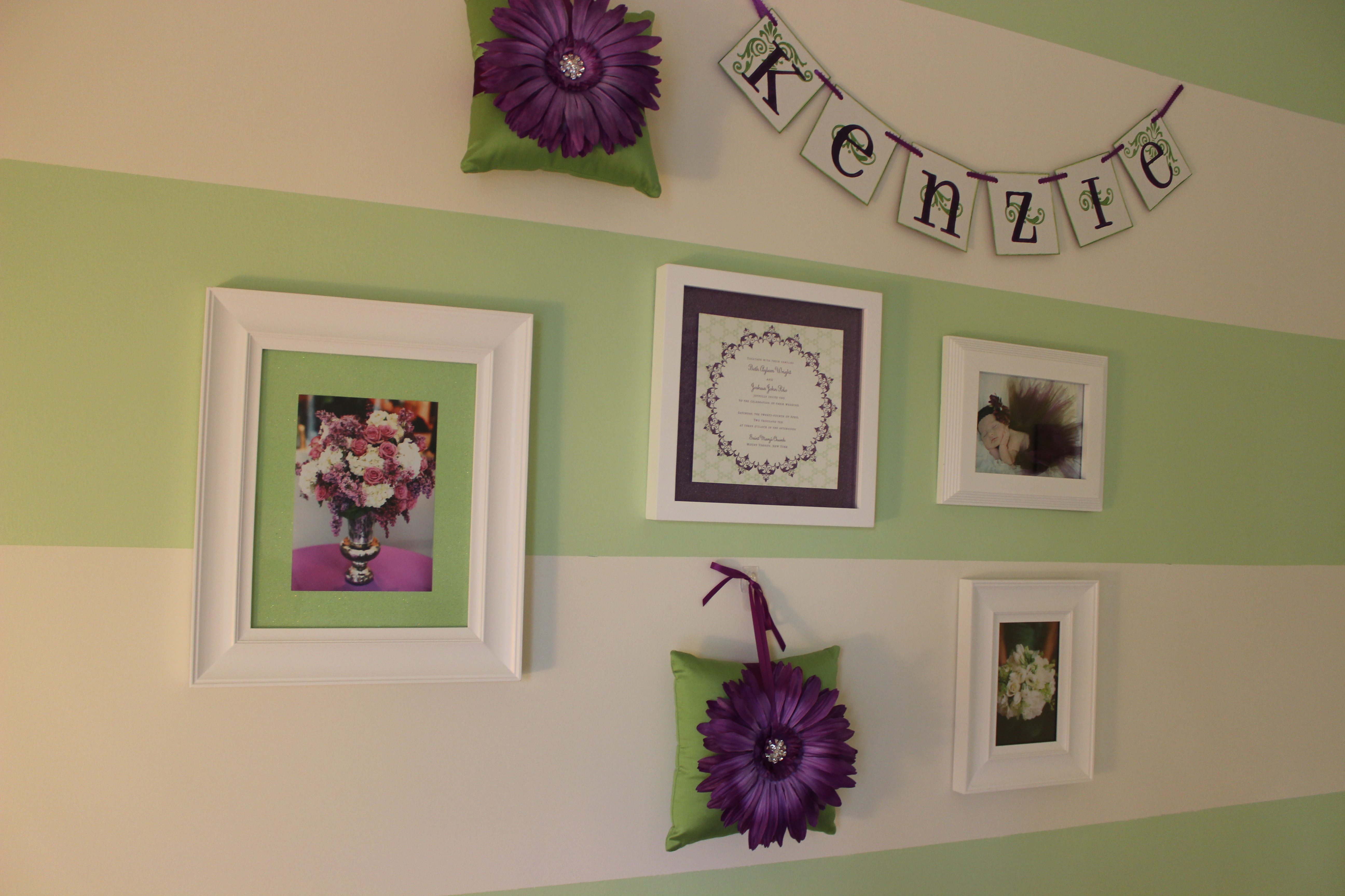 Green and Purple Girl Nursery Gallery Wall