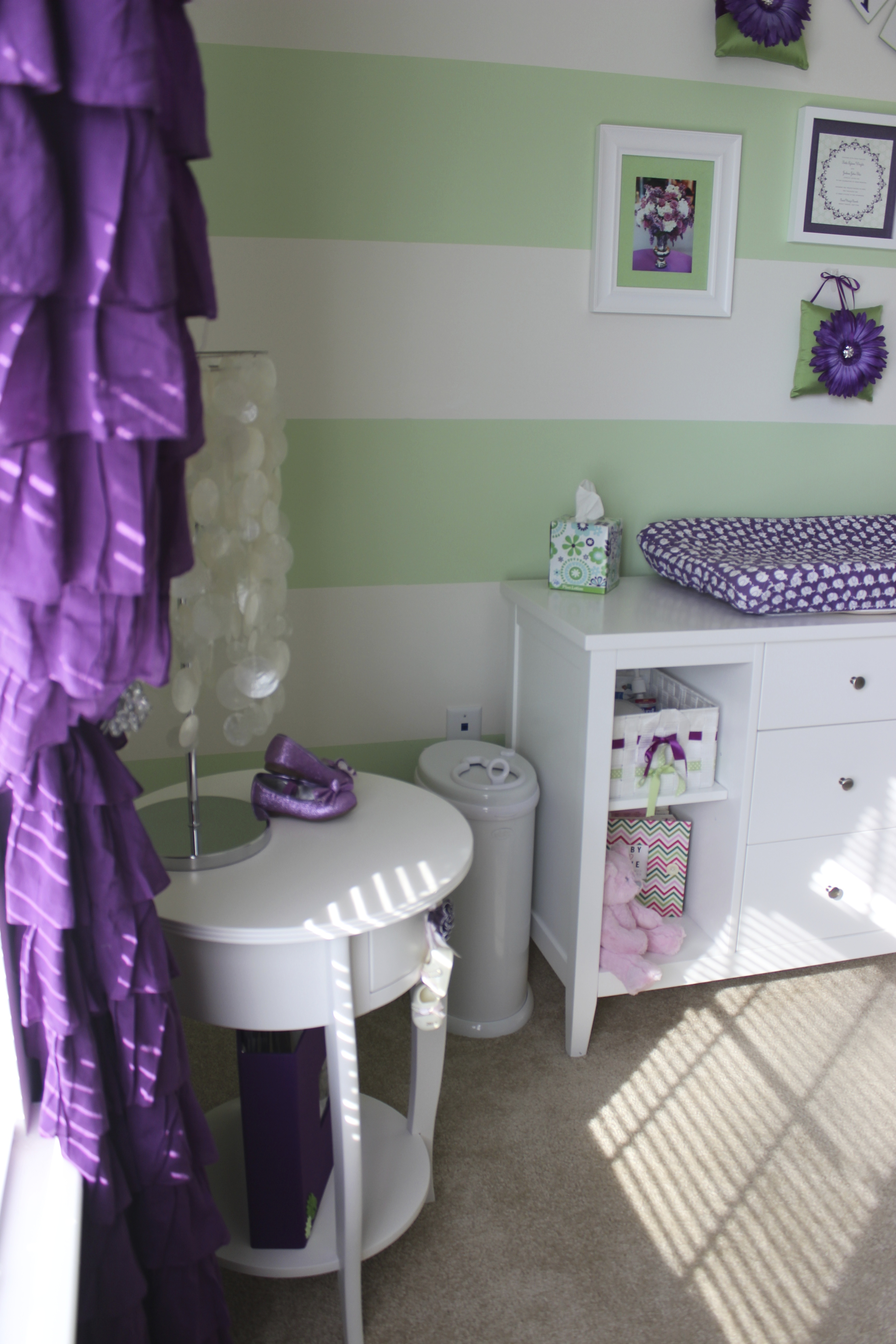 Green and Purple Girl Nursery Corner