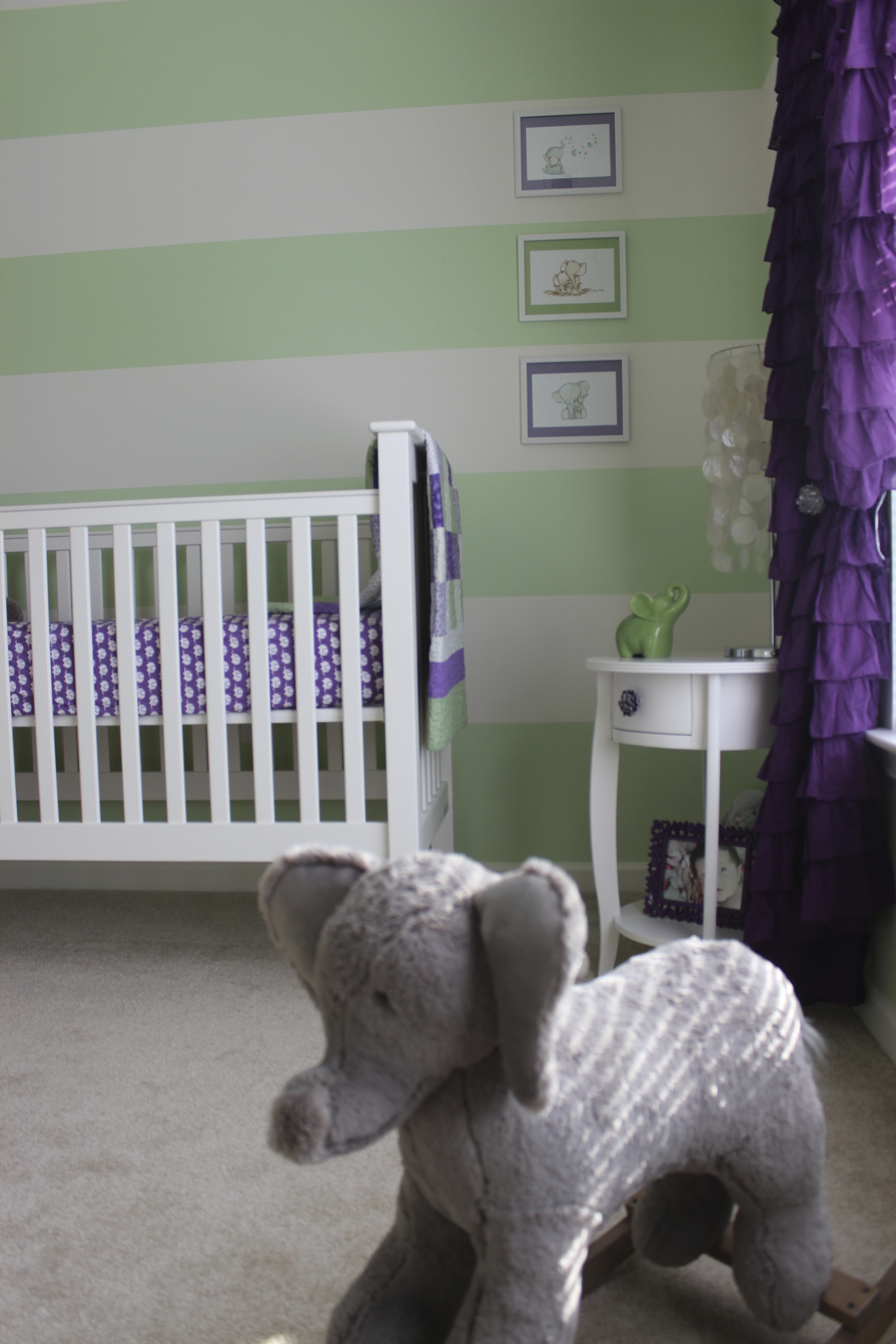 Green and Purple Girl Nursery Room