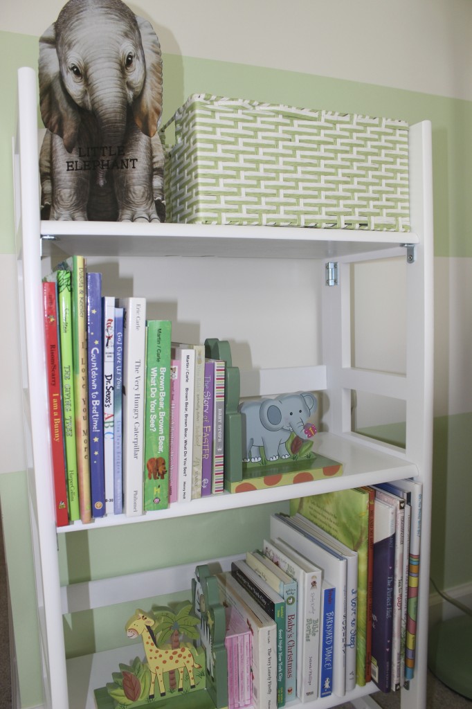 Green and Purple Girl Nursery Bookshelf