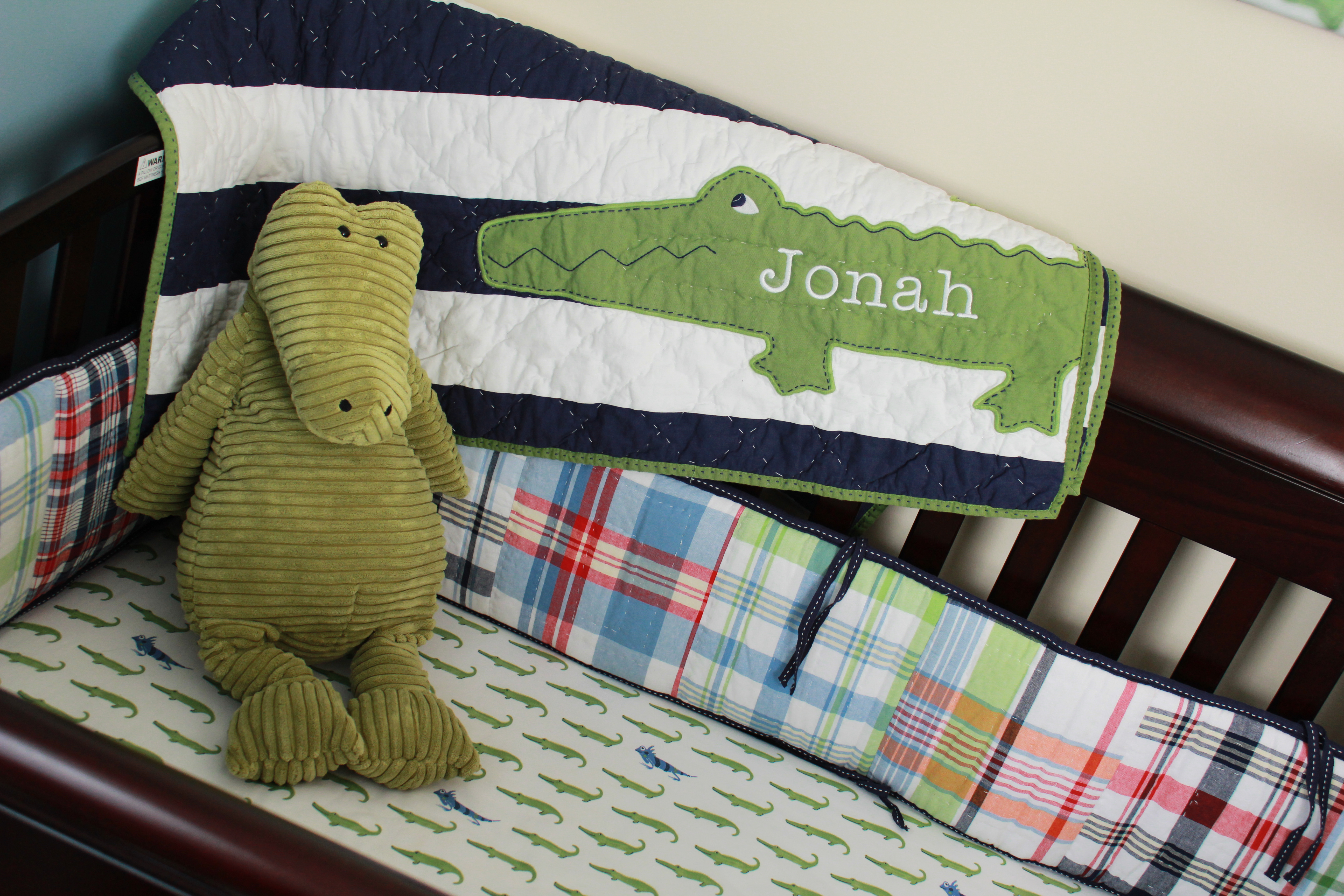 Boy Alligator Nursery Blanket
