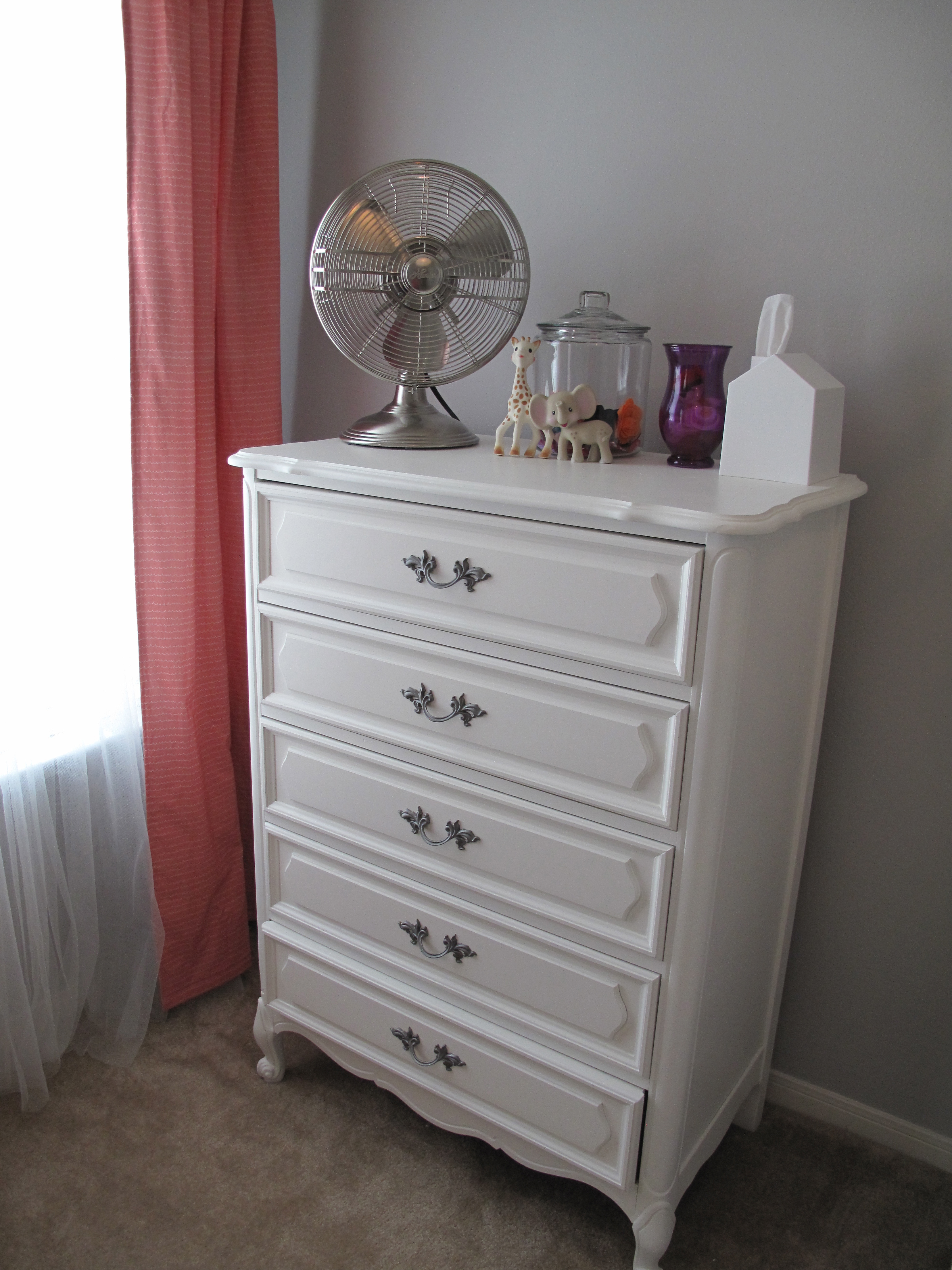 Gray and Pink Girl Room Dresser