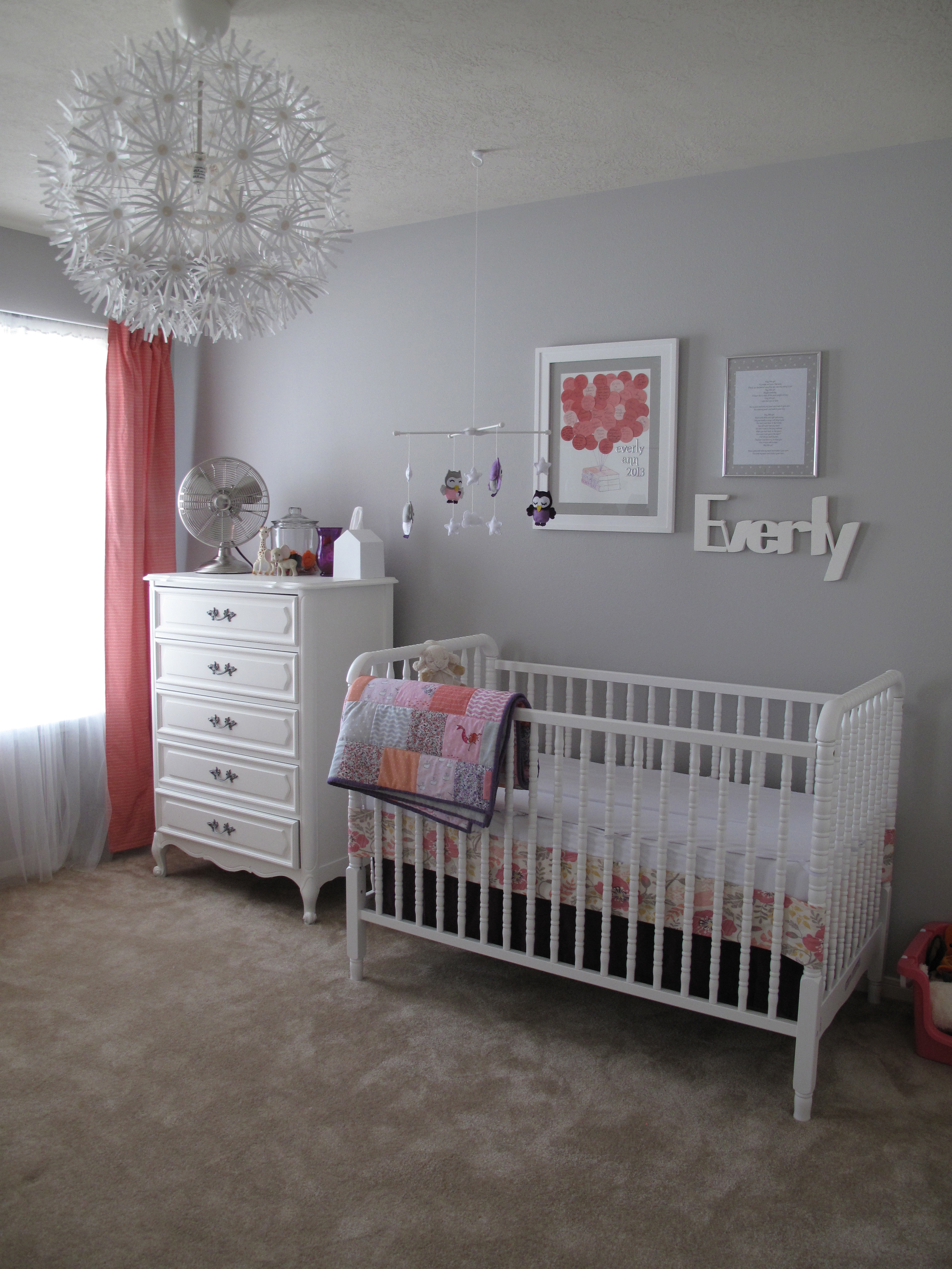 Gray and Pink Girl Room