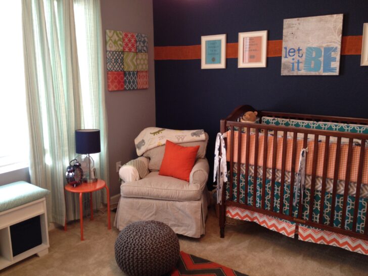 Navy and Red Boy Nursery Glider