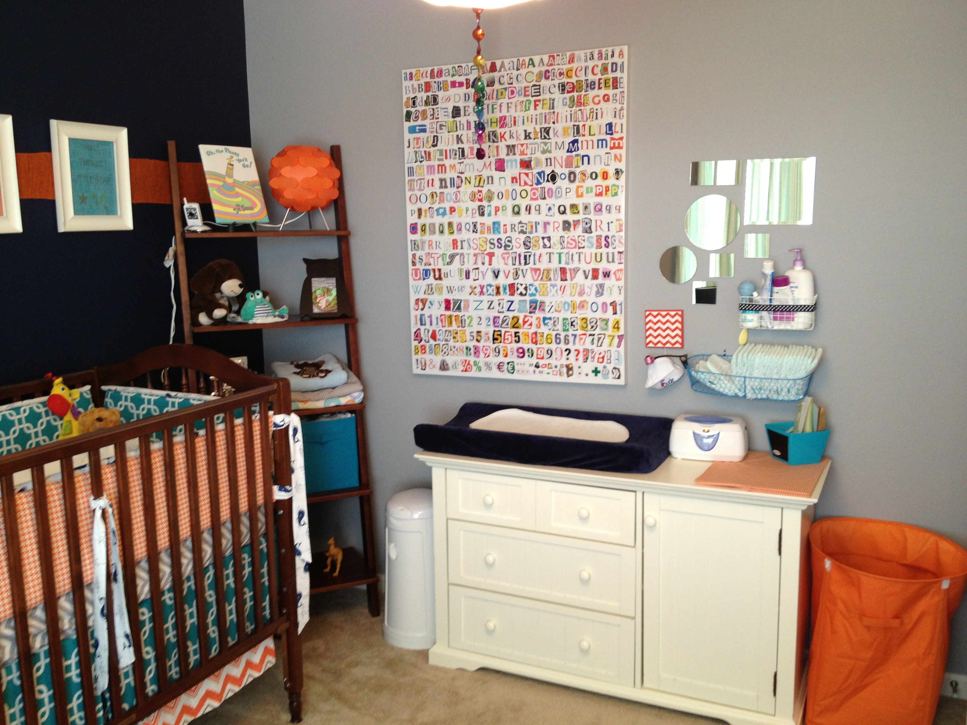 Navy and Red Boy Nursery Gallery Wall