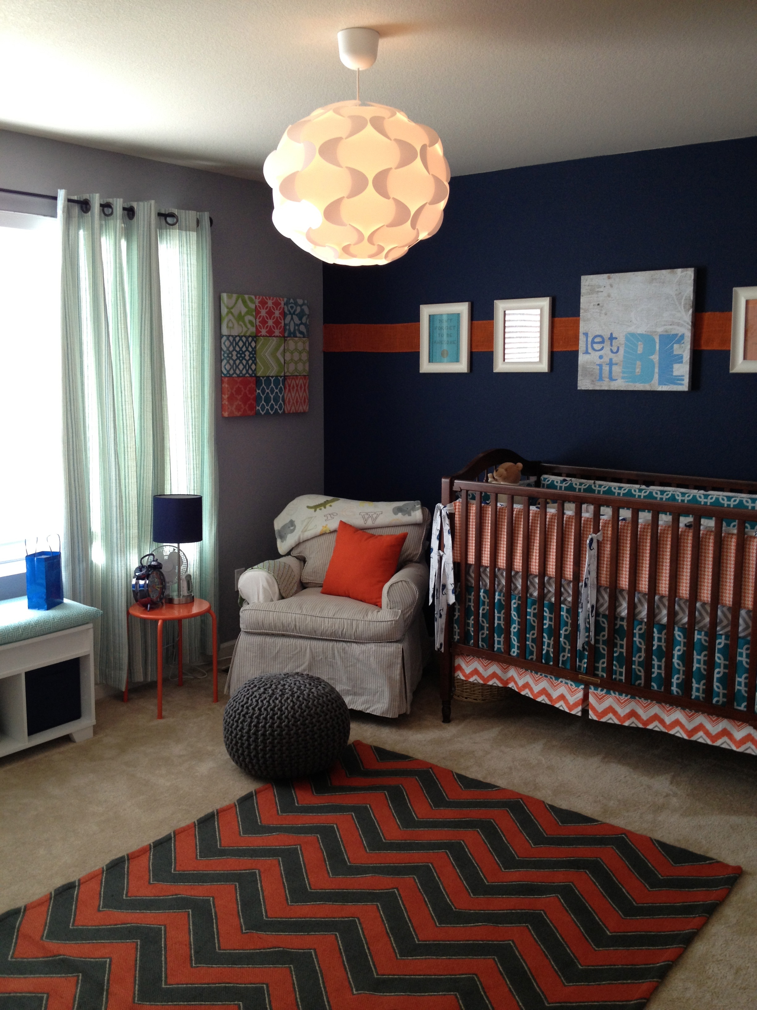 Navy and Red Boy Nursery Room View