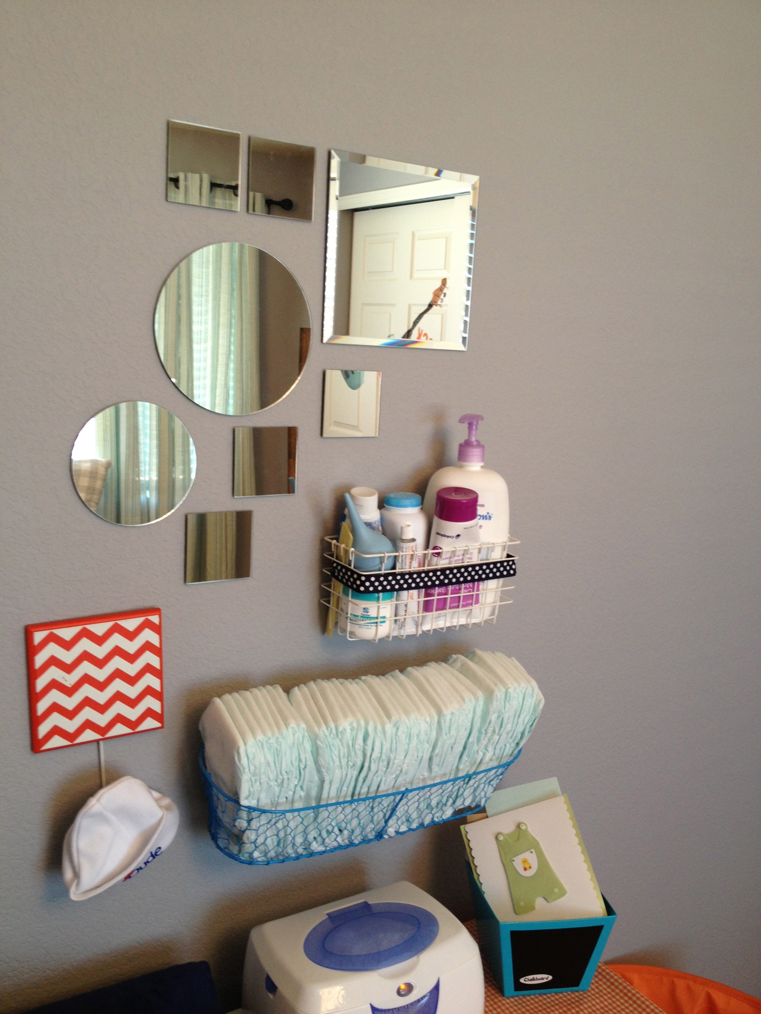 Navy and Red Boy Nursery Mirrors