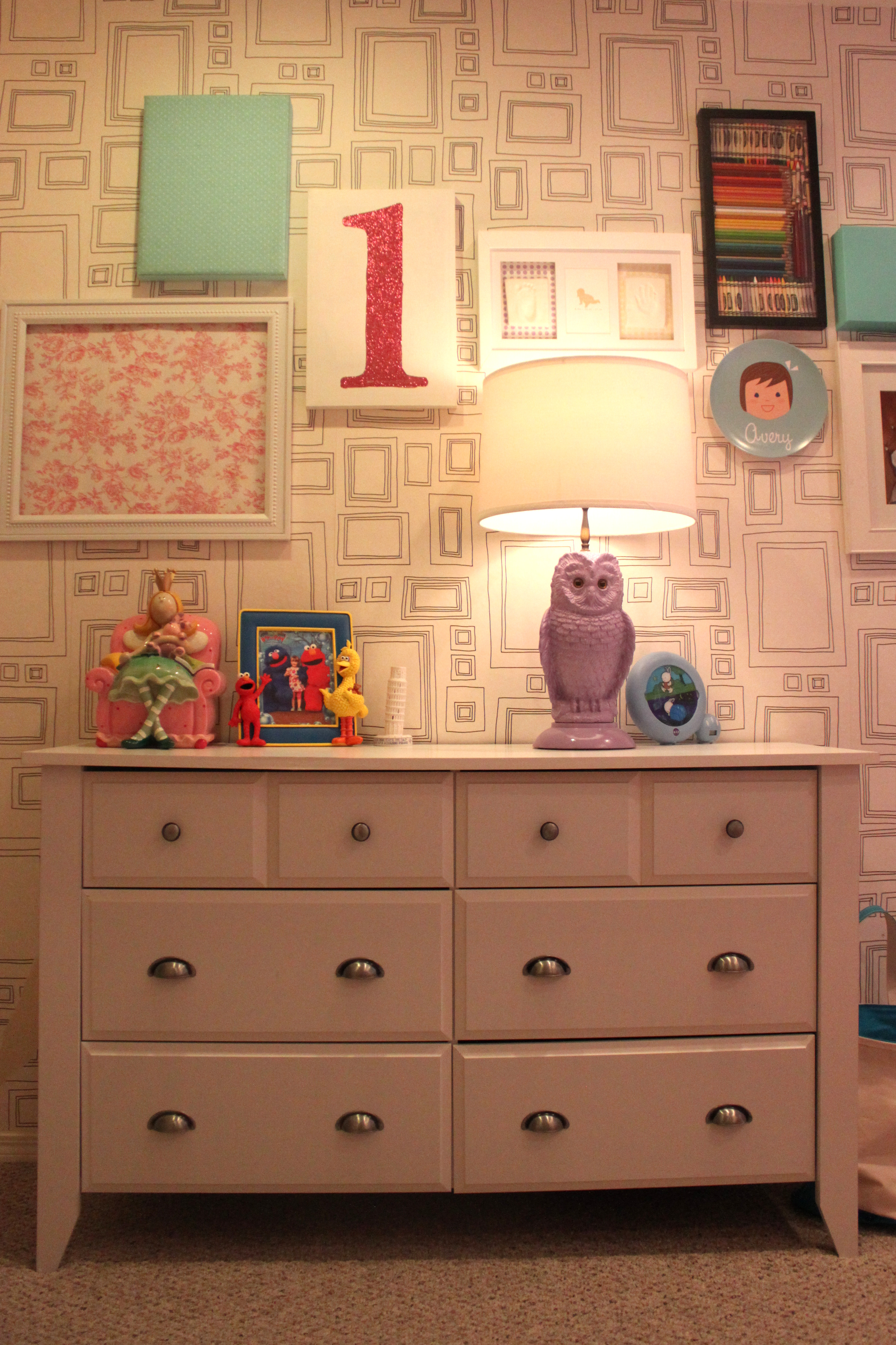 Hot Pink and Gray Big Girl Room Dresser