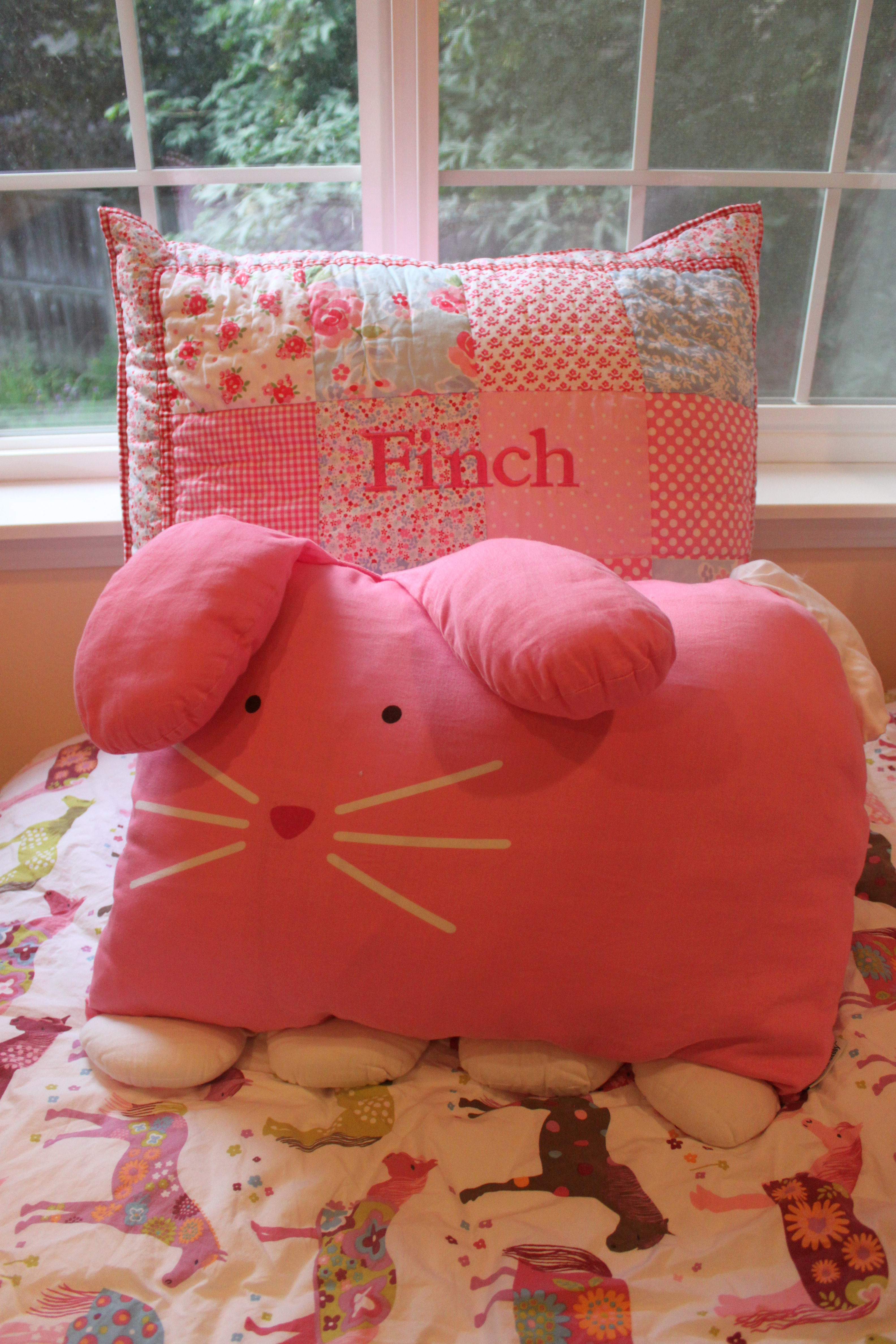 Hot Pink and Gray Big Girl Room Pink Pillow