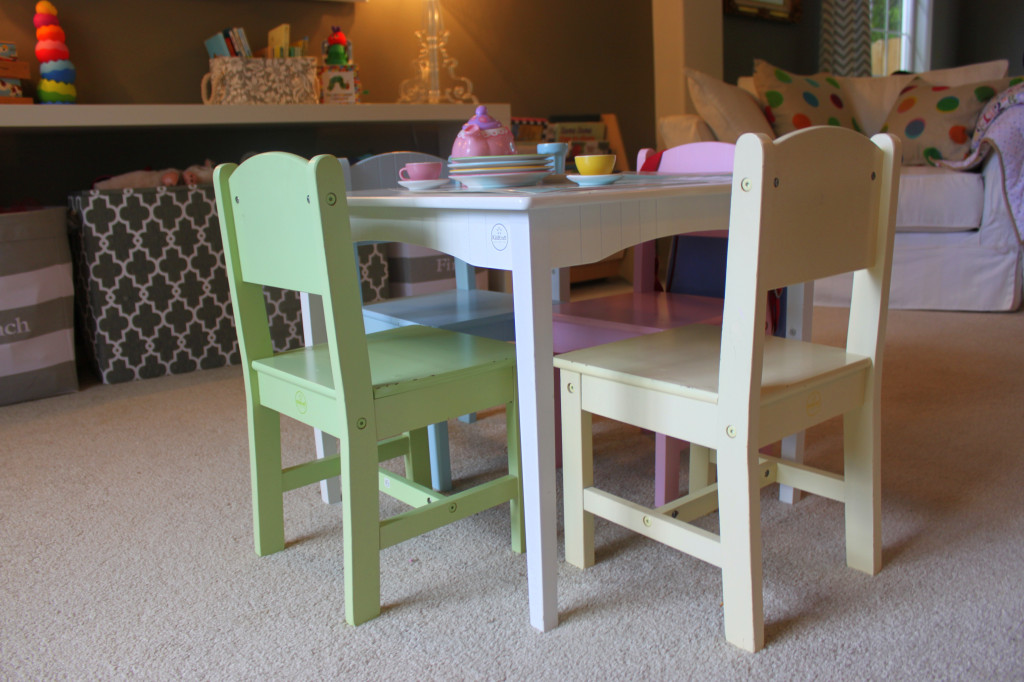 Vintage Chic Playroom Tables and Chair
