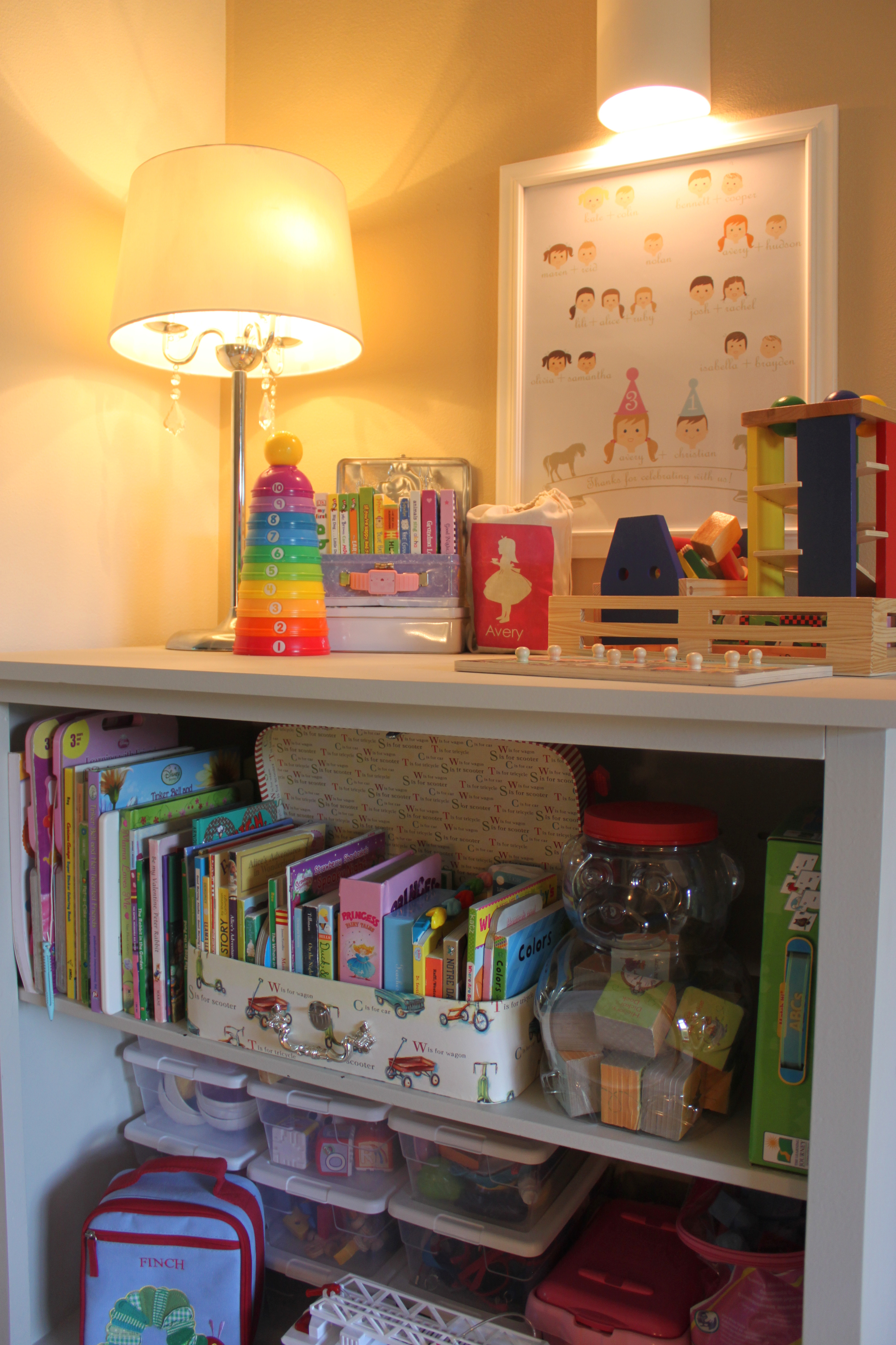 Vintage Chic Playroom Bookcase